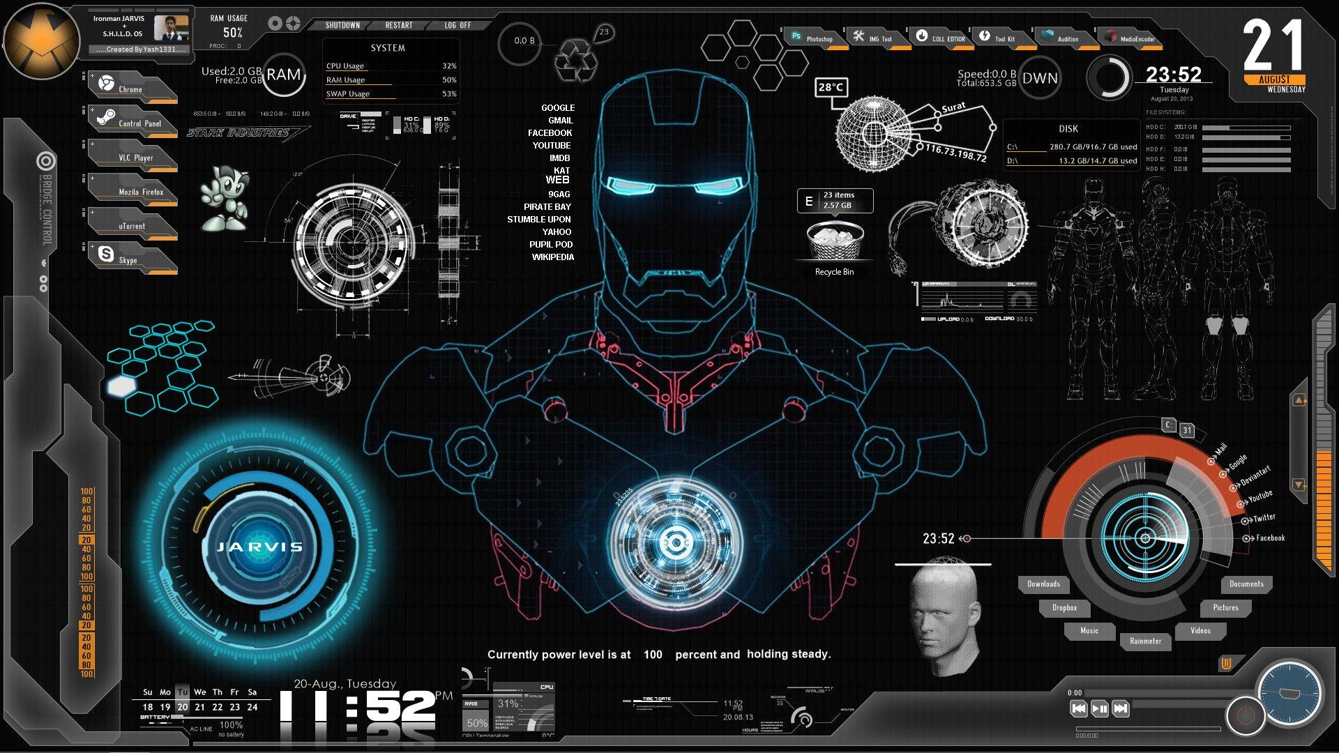 1920x1080 Iron Man Jarvis Wallpaper background picture