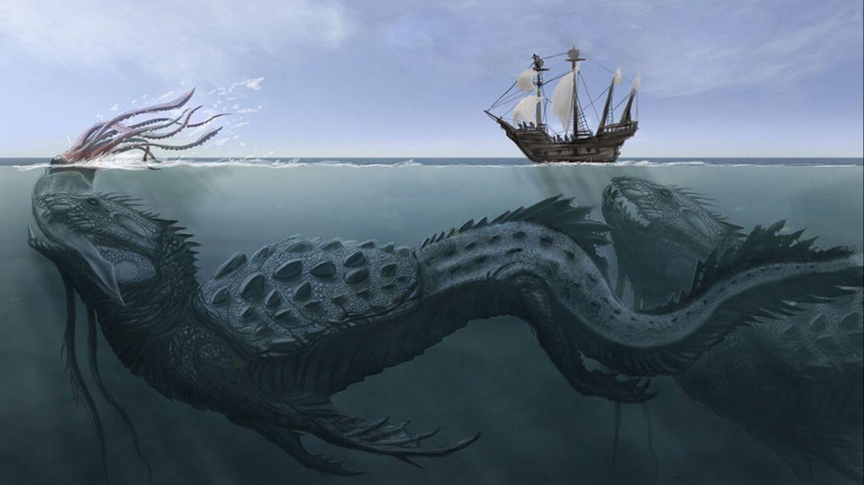 1245x700 Fantasy original art artistic artwork sea ocean creature monster f wallpaperx1440