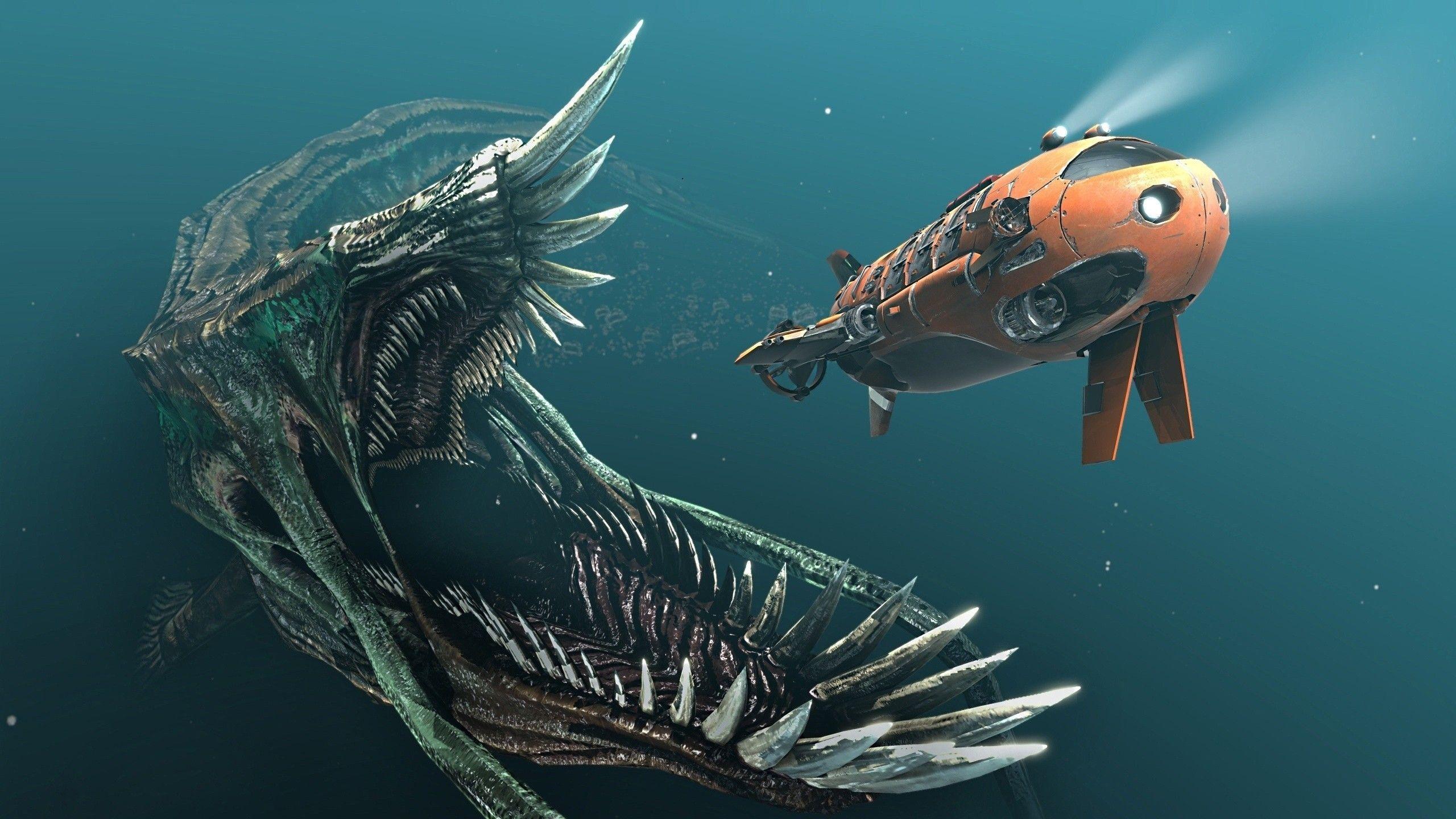 2560x1440 Sea Monster Wallpaper background picture