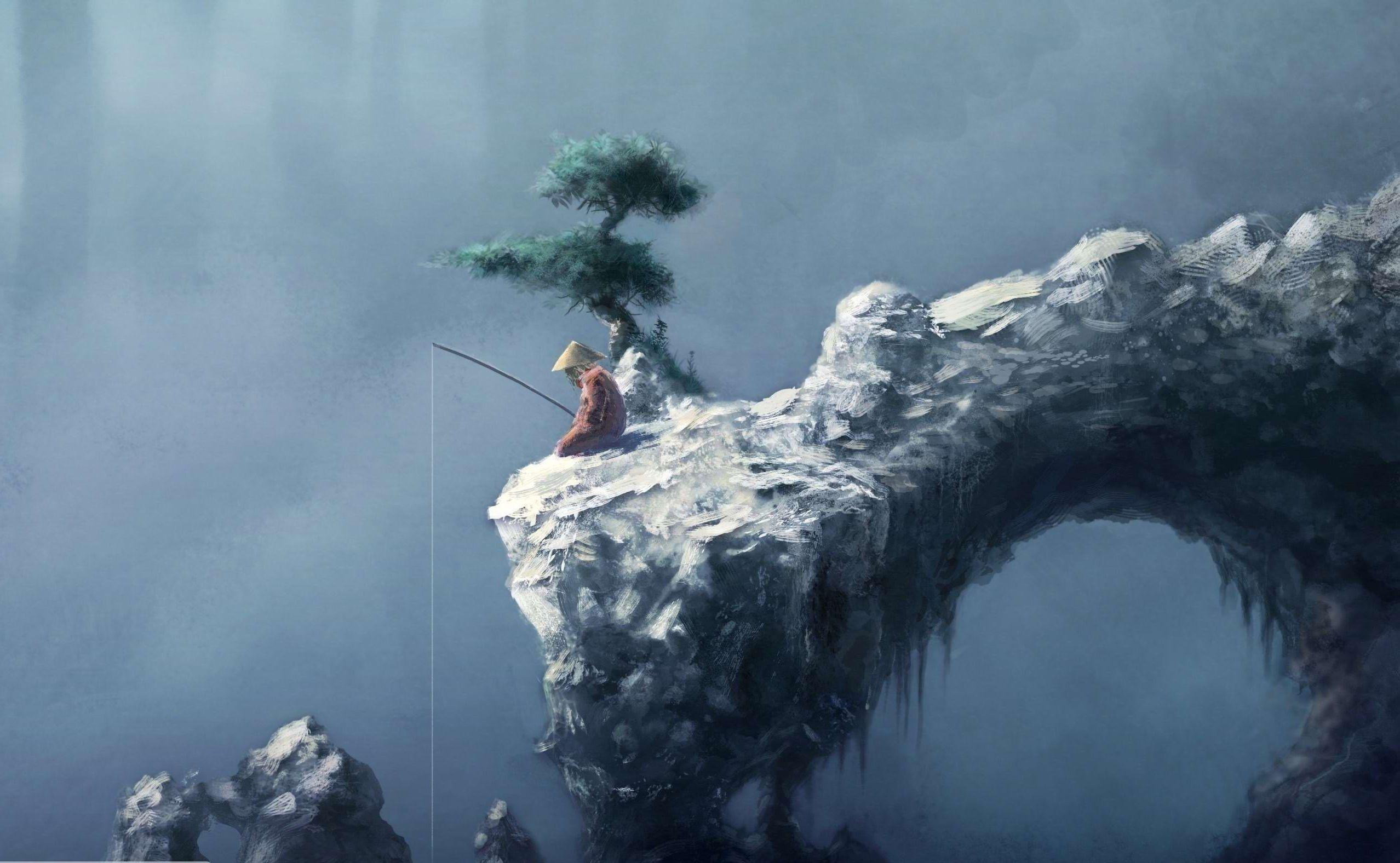 2556x1576 Fishing asian art