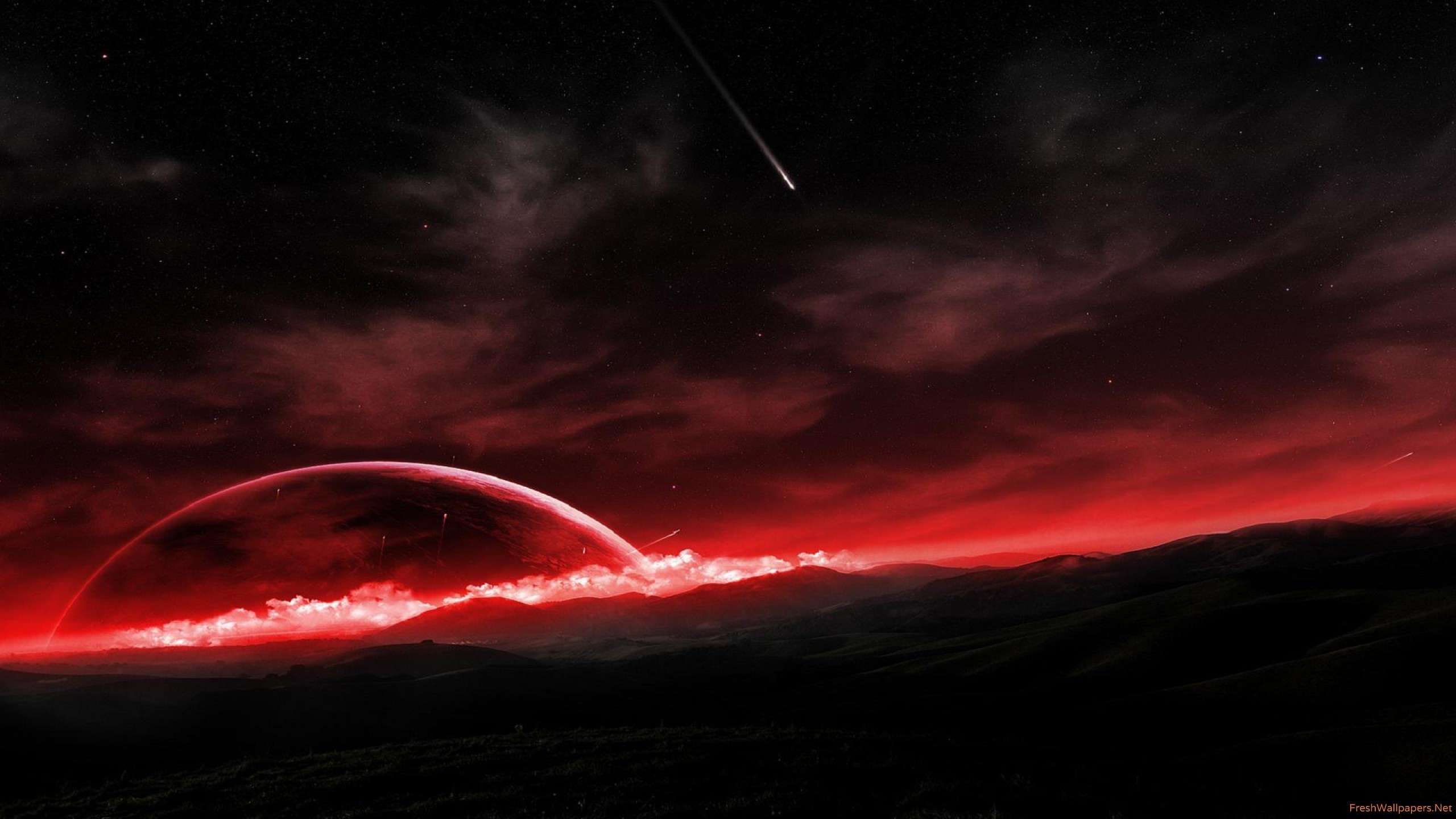 2560x1440 1440p Red Space Wallpaper