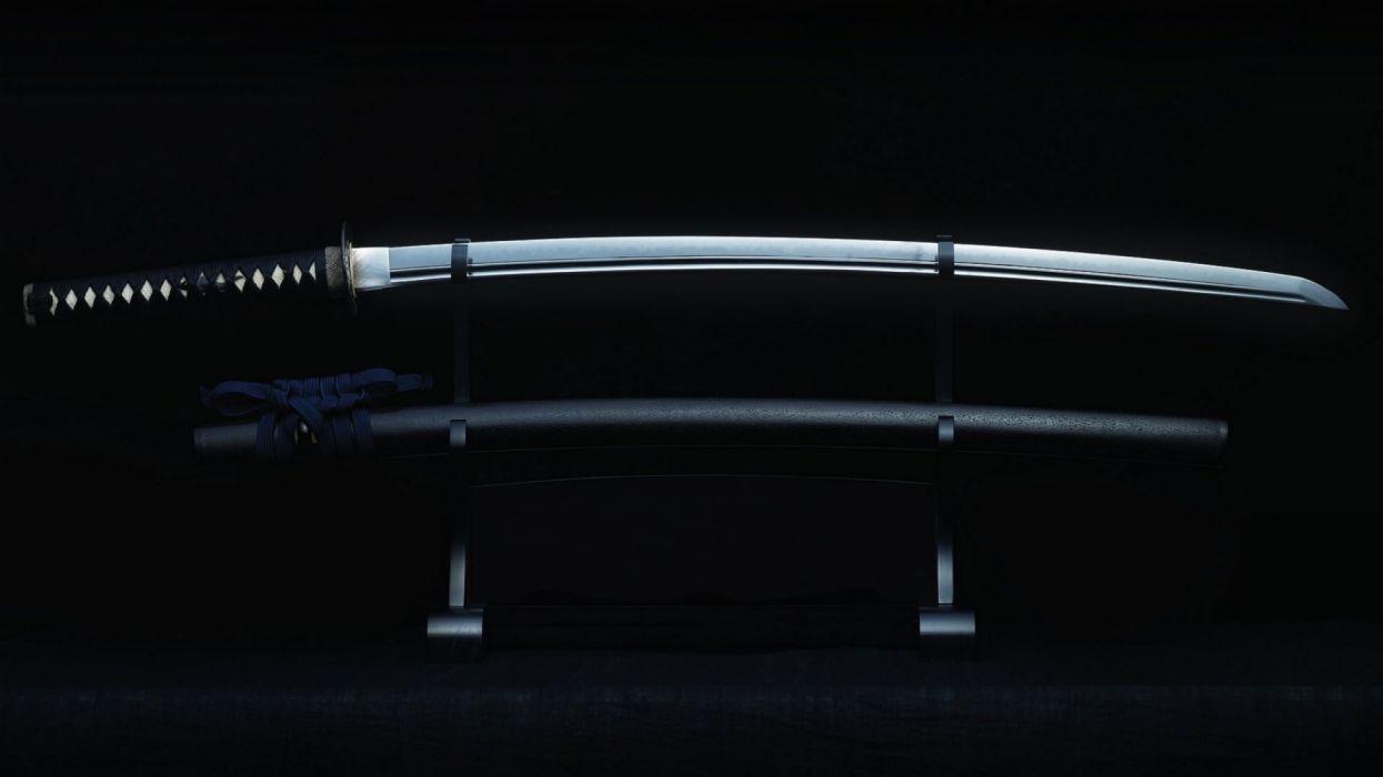 1245x700 Silver and black katana samurai sword wallpaperx2880