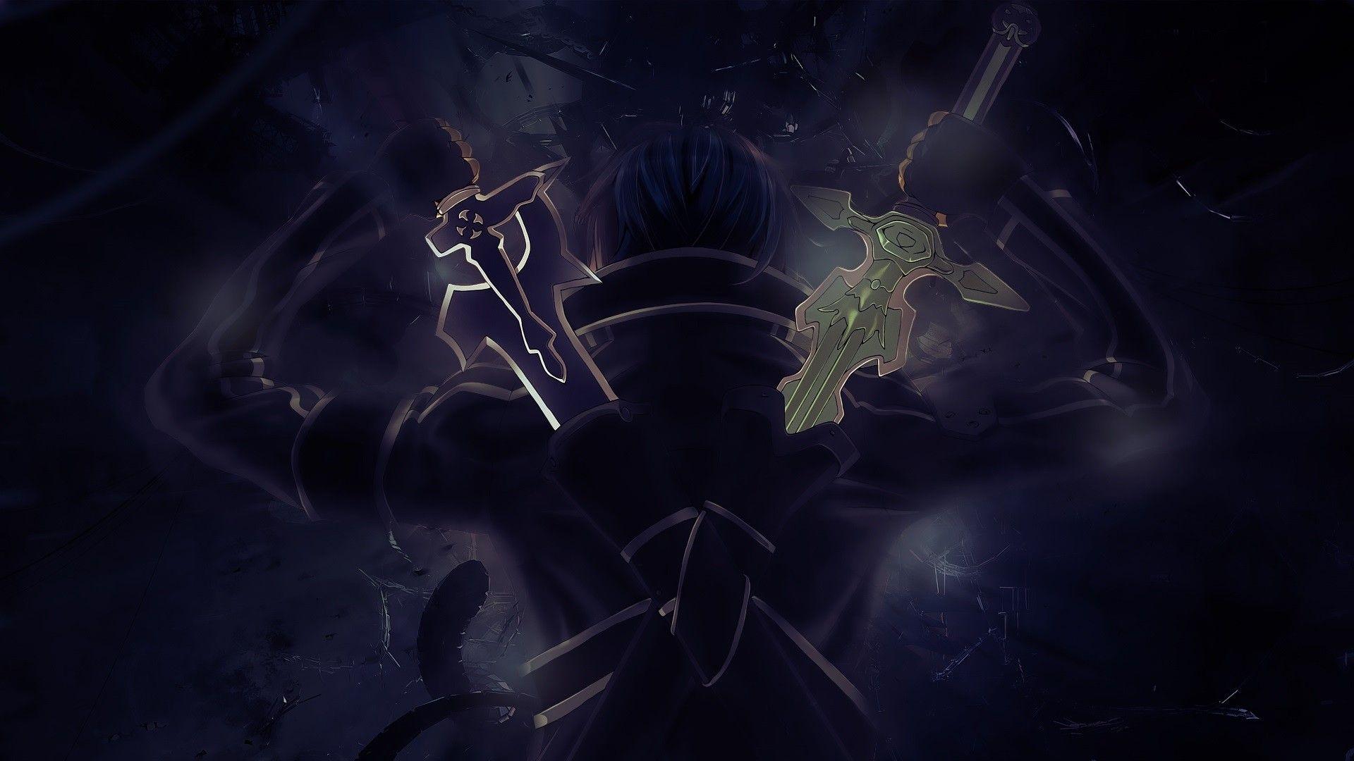 1920x1080 Weapons standing anime swords black hair weaponry wallpaperx1080