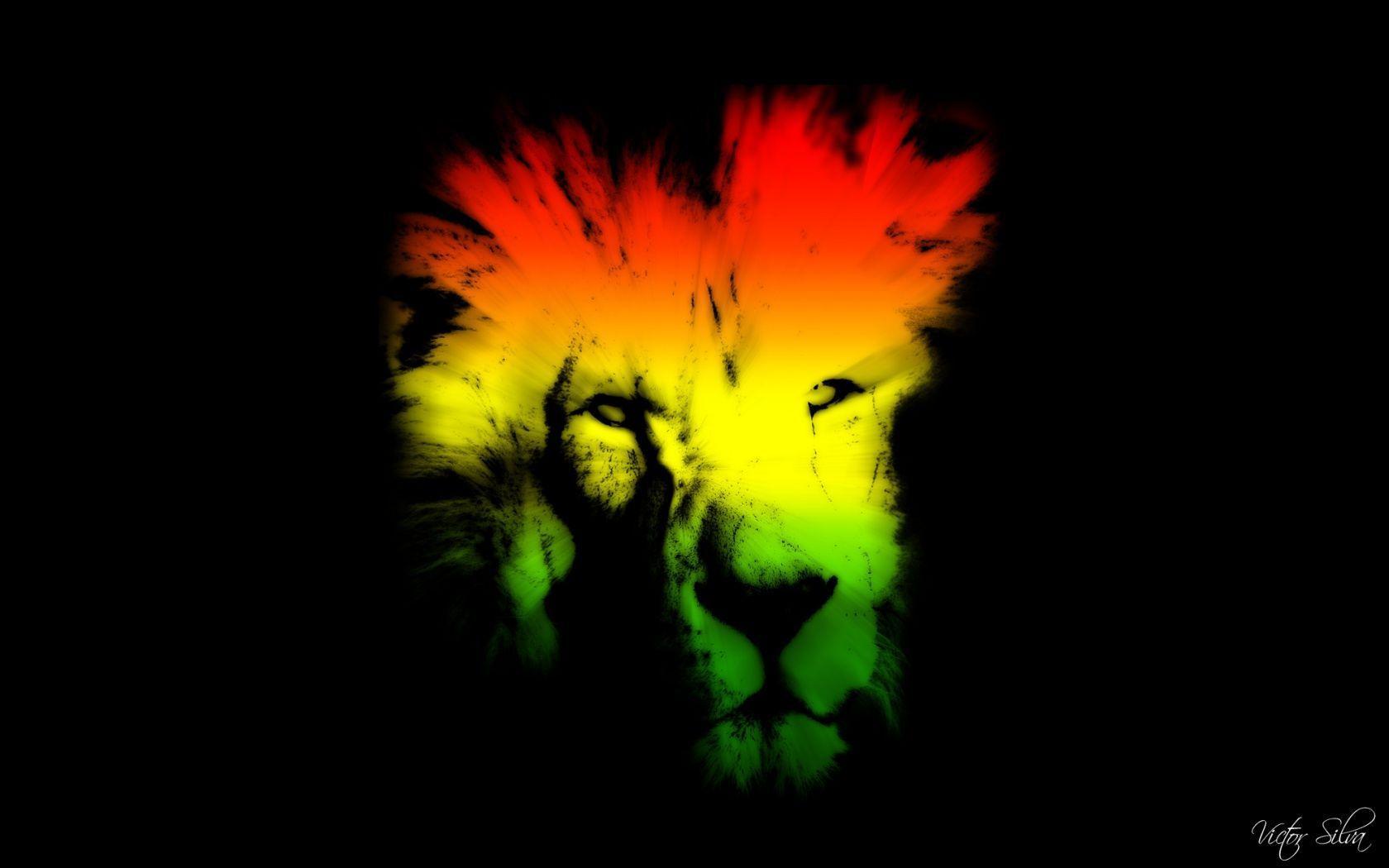 1680x1050 Rasta Lion Wallpaper