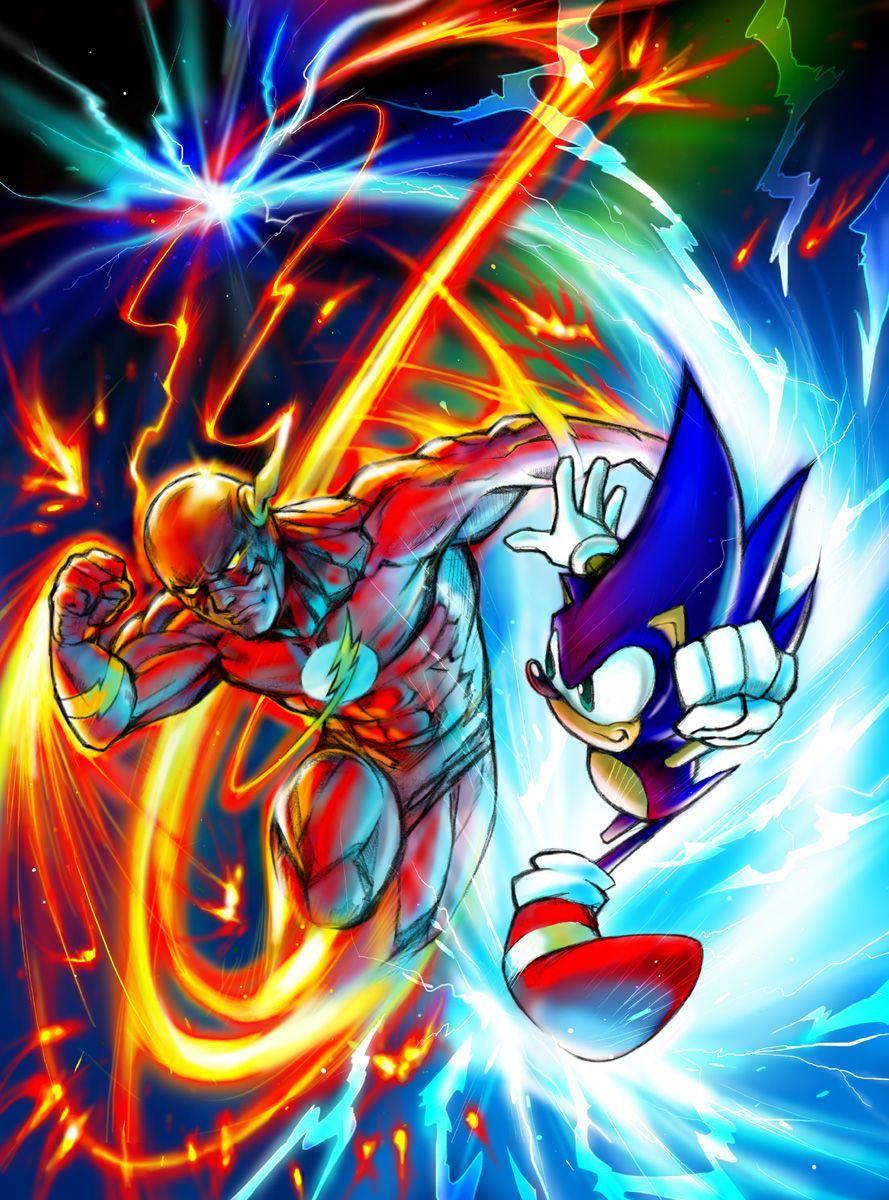 889x1200 Flash (Barry) vs Sonic. Sonic fan art, Flash vs, Flash comics