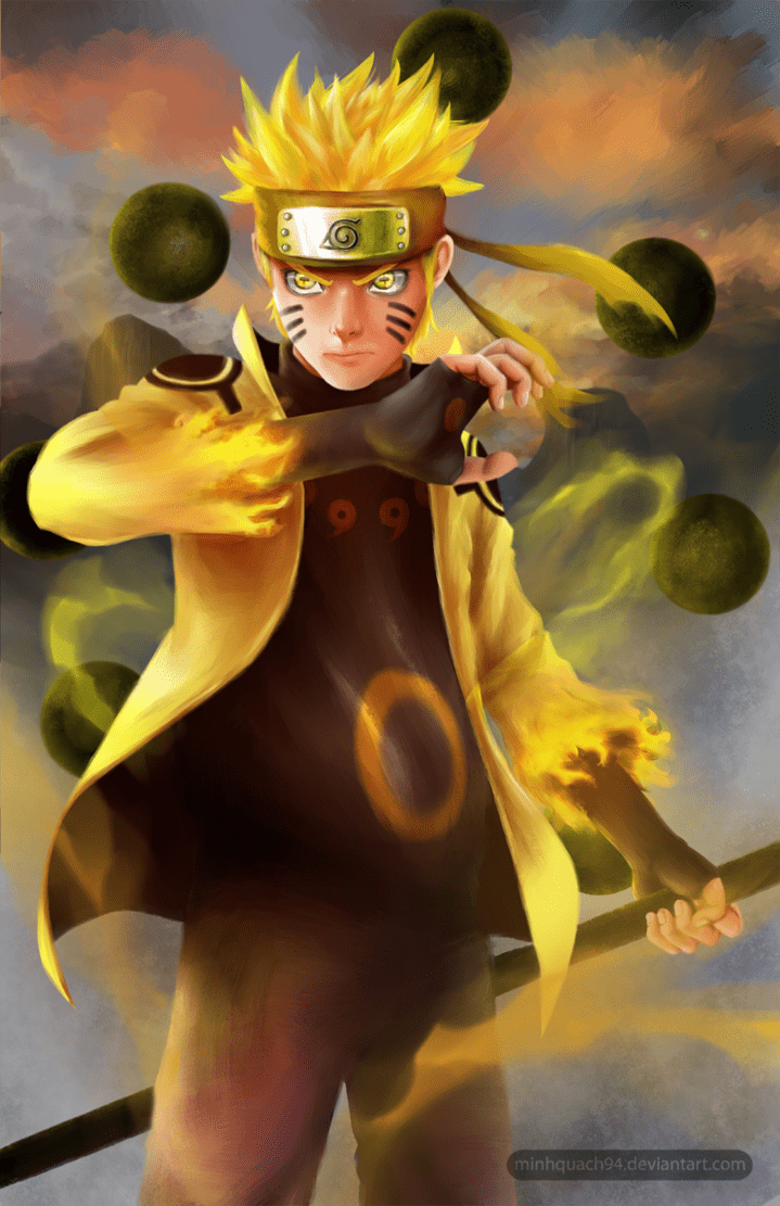 719x1111 Naruto Bijuu Mode 7th Hokage Wallpaper