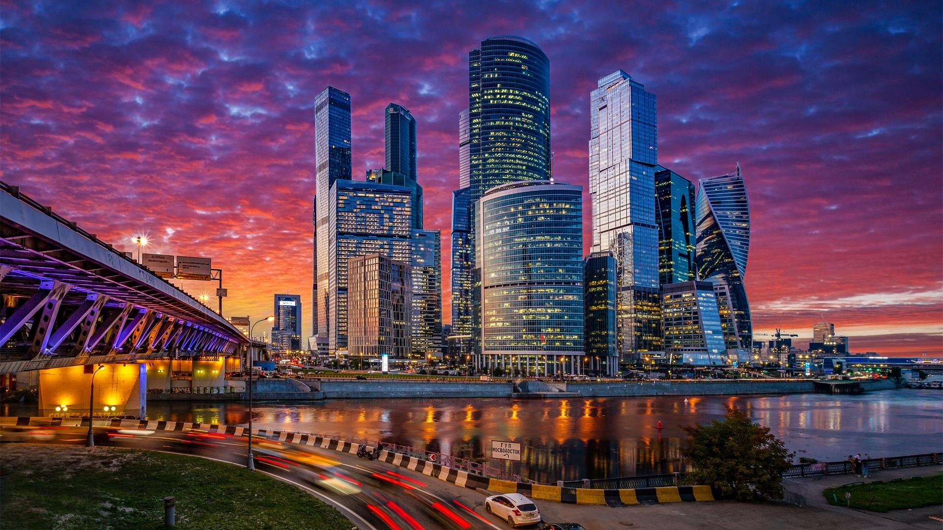 1920x1080 Moscow City At Night Wallpaper, HD City 4K Wallpaper, Image, Photo and Background