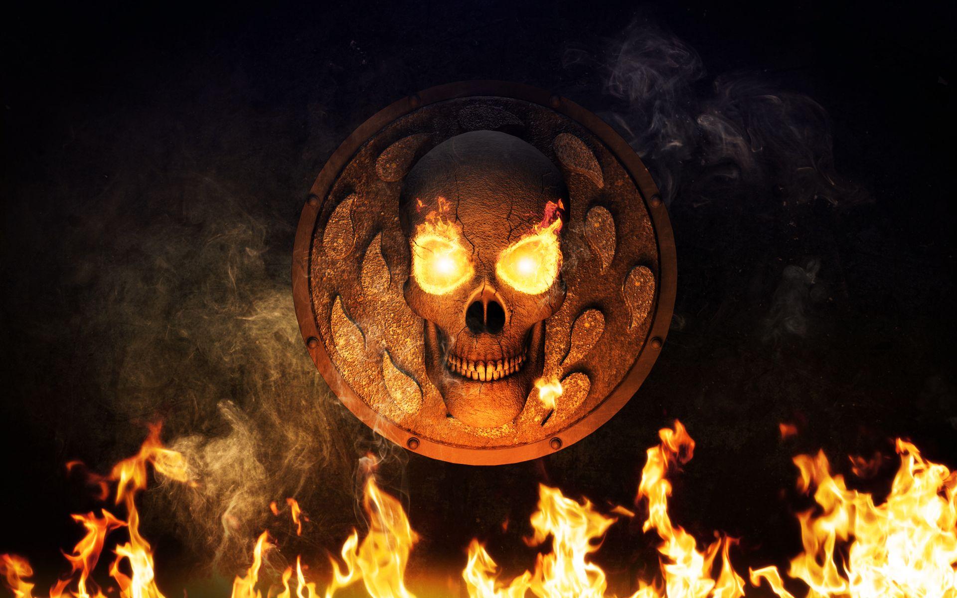 1920x1200 Flaming Skull wallpaper