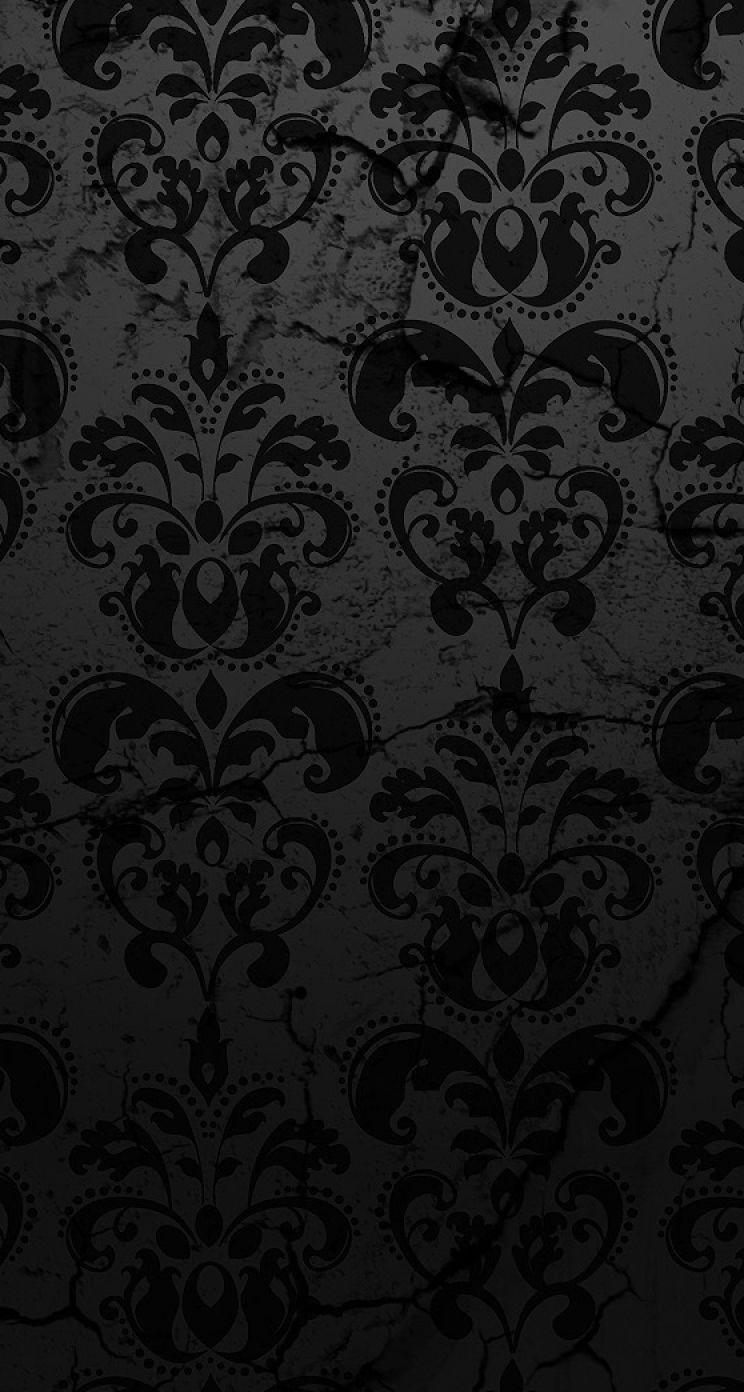 744x1392 Black Floral iPhone Wallpaper. The Art Mad Background