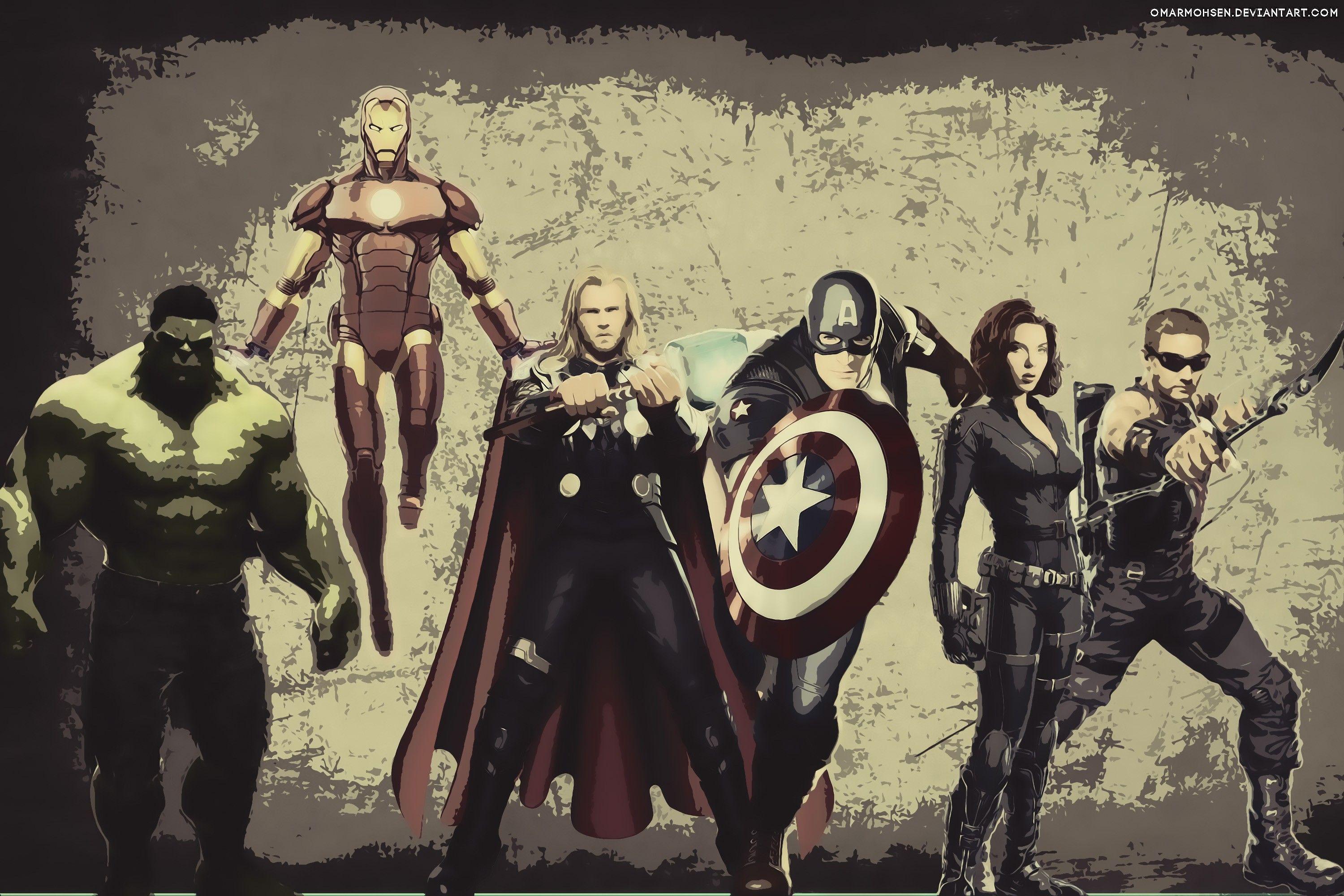 3000x2000 Iron Man, Thor, Captain America, Black Widow, The Avengers, Hawkeye, Hulk wallpaper