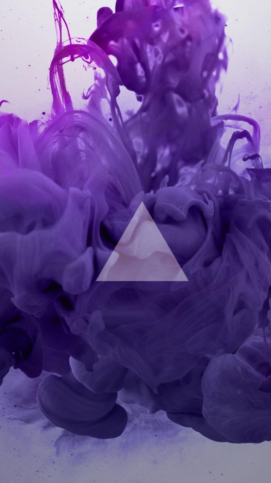 1080x1920 Download Wallpaper 1080x1920 Smoke, Triangle, Lilac Sony Xperia Z1