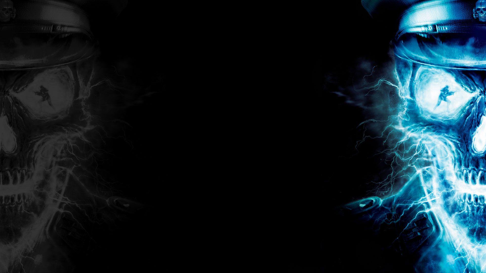 1920x1080 Blue Skull Wallpaper