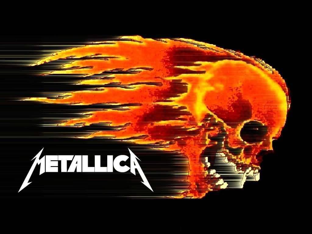1024x768 Flaming Skull Wallpaper