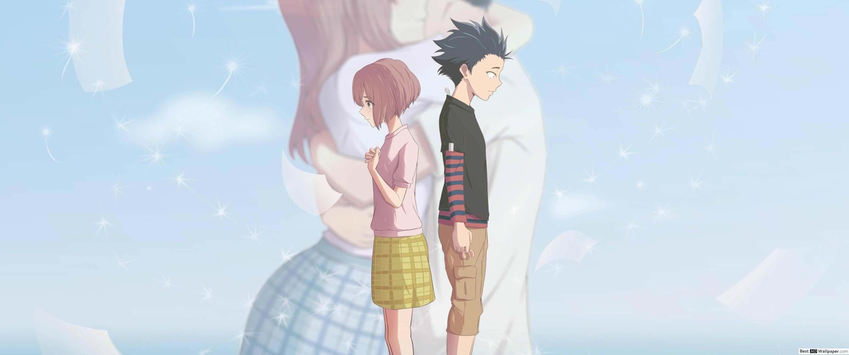 3440x1440 A Silent Voice Nishimiya & Shoya Ishida HD wallpaper download