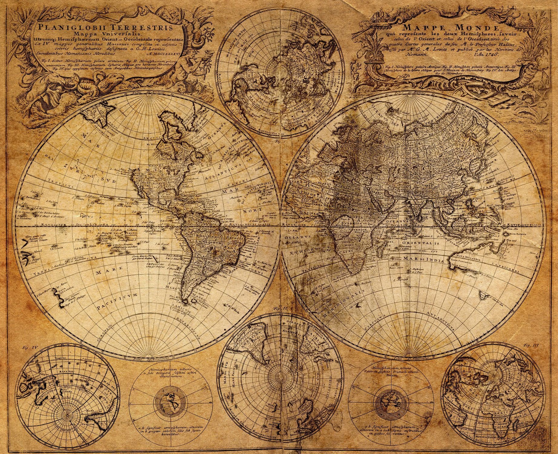 1843x1500 Retro wallpaper / vintage / vinyl / map: 0004