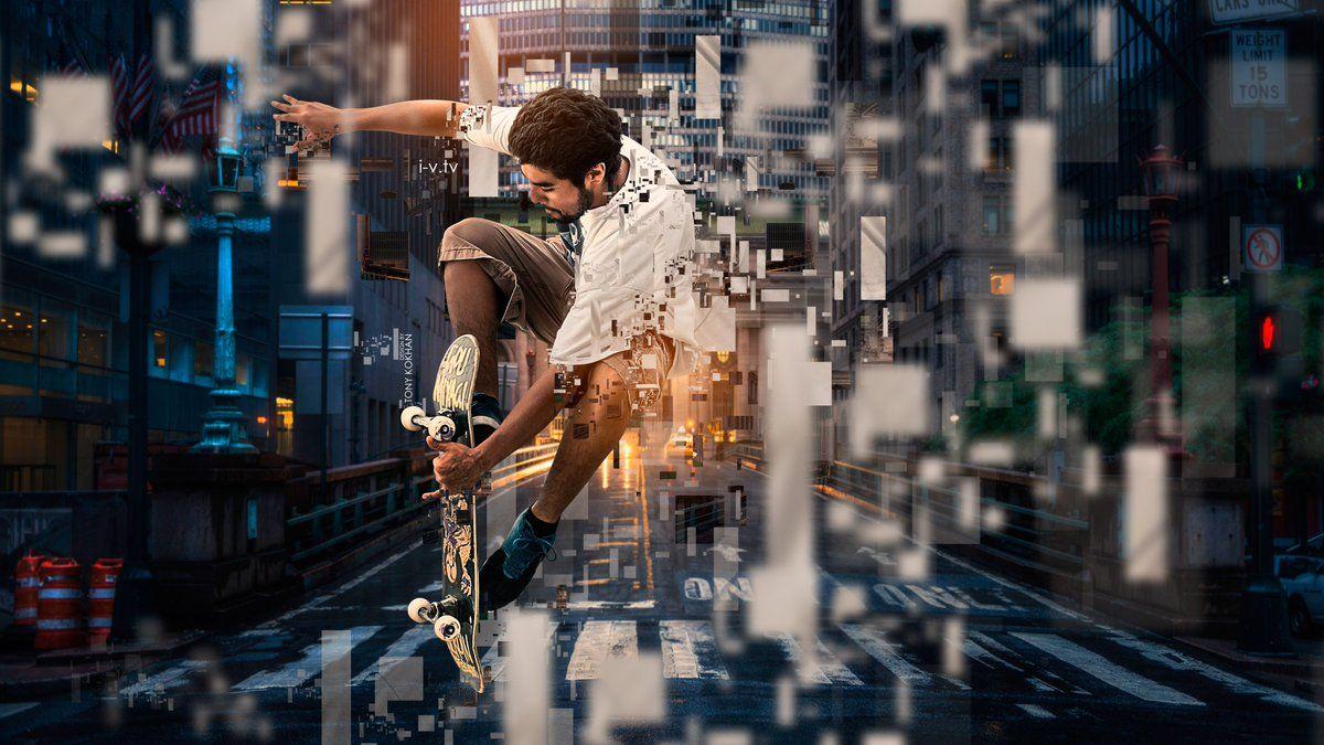 1200x675 Tony Kokhan Boy Jump Super Square New York City Art Style 2017 Wallpaper 4K design