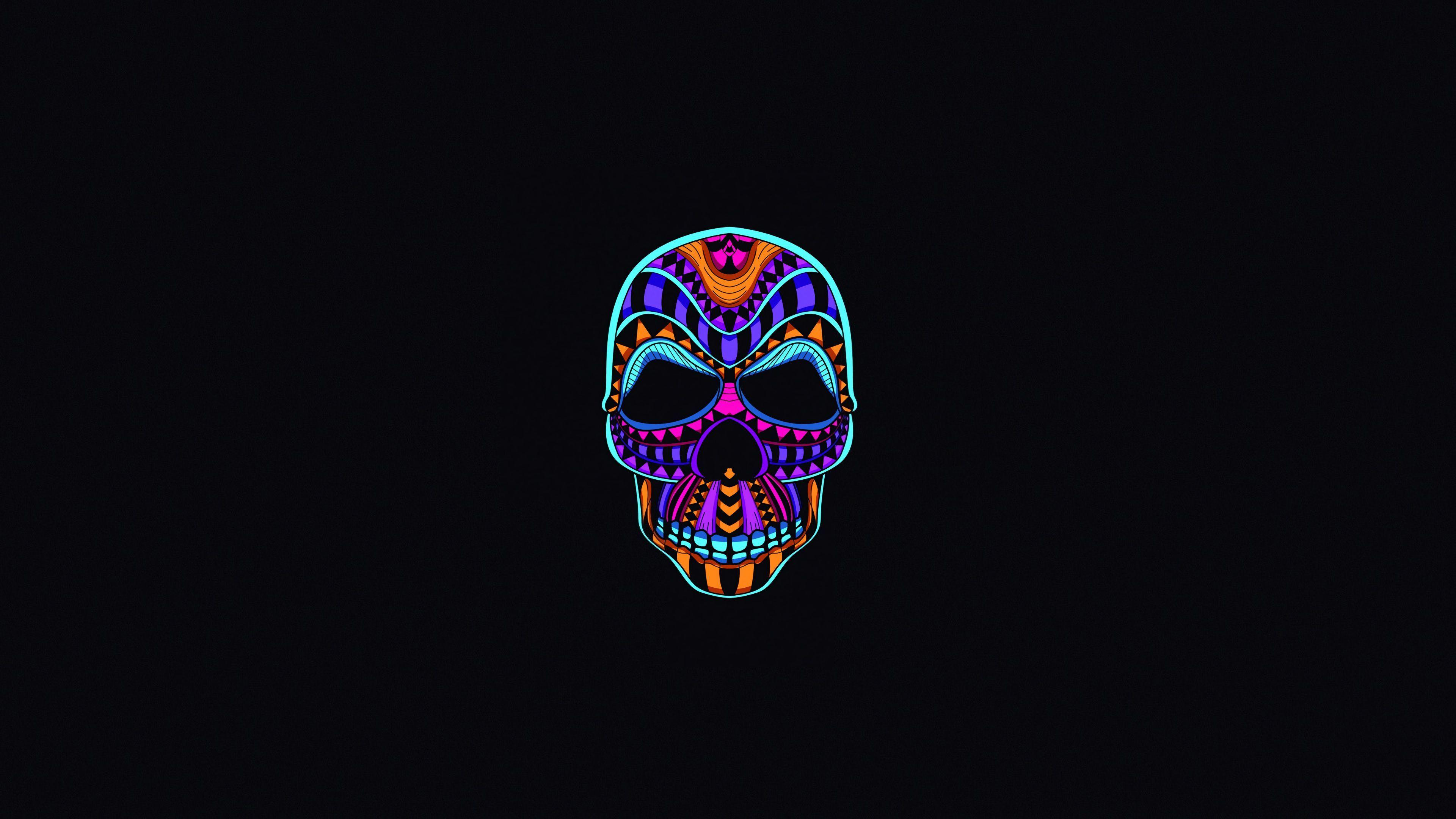 3840x2160 Skull Dark Minimal Skull Wallpaper, Oled Wallpaper, Minimalist Wallpaper, Minimalism Wallpaper, Hd Wallpap. Minimal Wallpaper, Neon Wallpaper, Skull Wallpaper