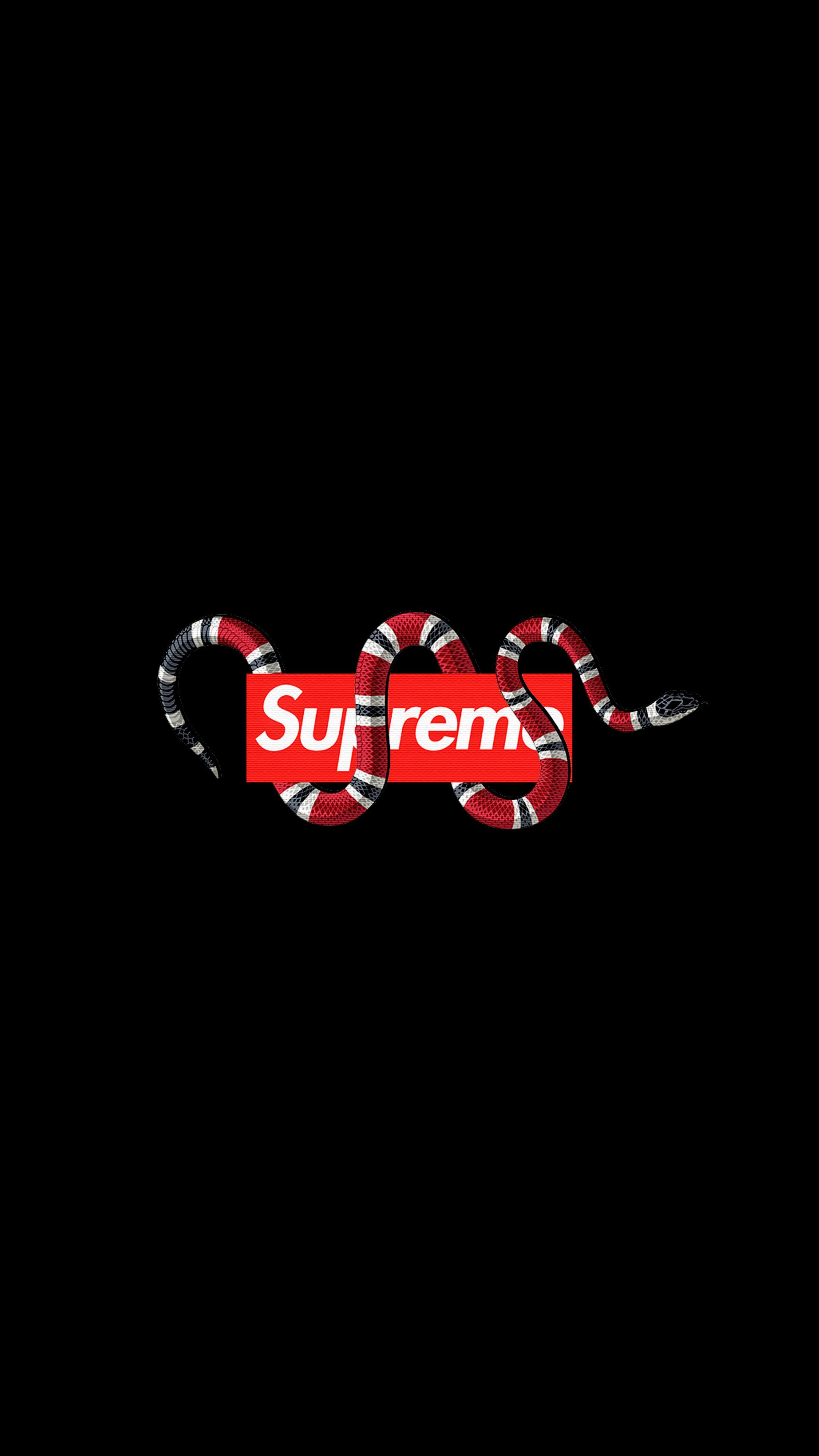 2160x3840 Supreme wallpaper oled snake logo 4K