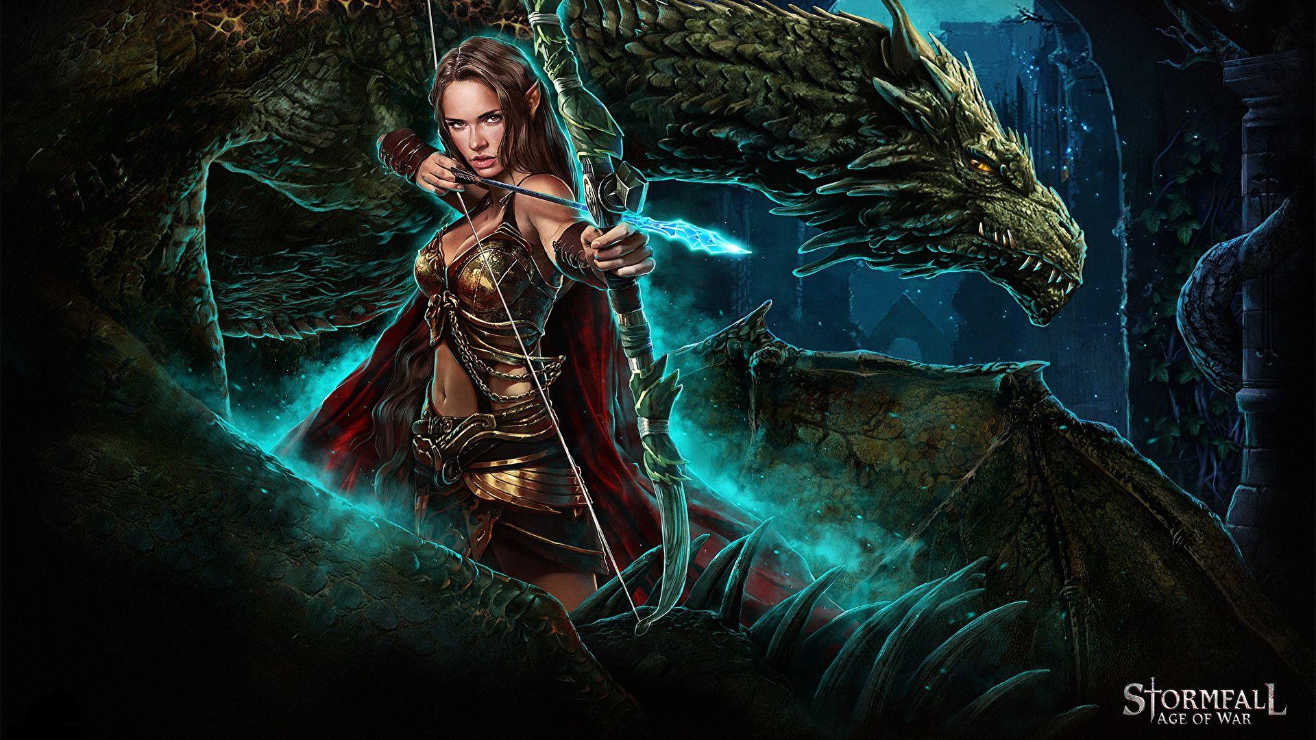 1920x1080 image Stormfall: Age of War Dragons Archers Elf Bow 1920x1080