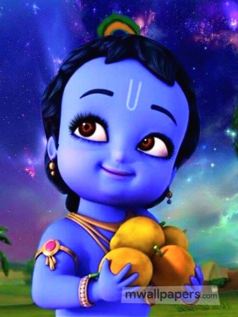 768x1024 Little Krishna Cute Android Iphone Wallpaper Cartoon Little Krishna Wallpaper & Background Download