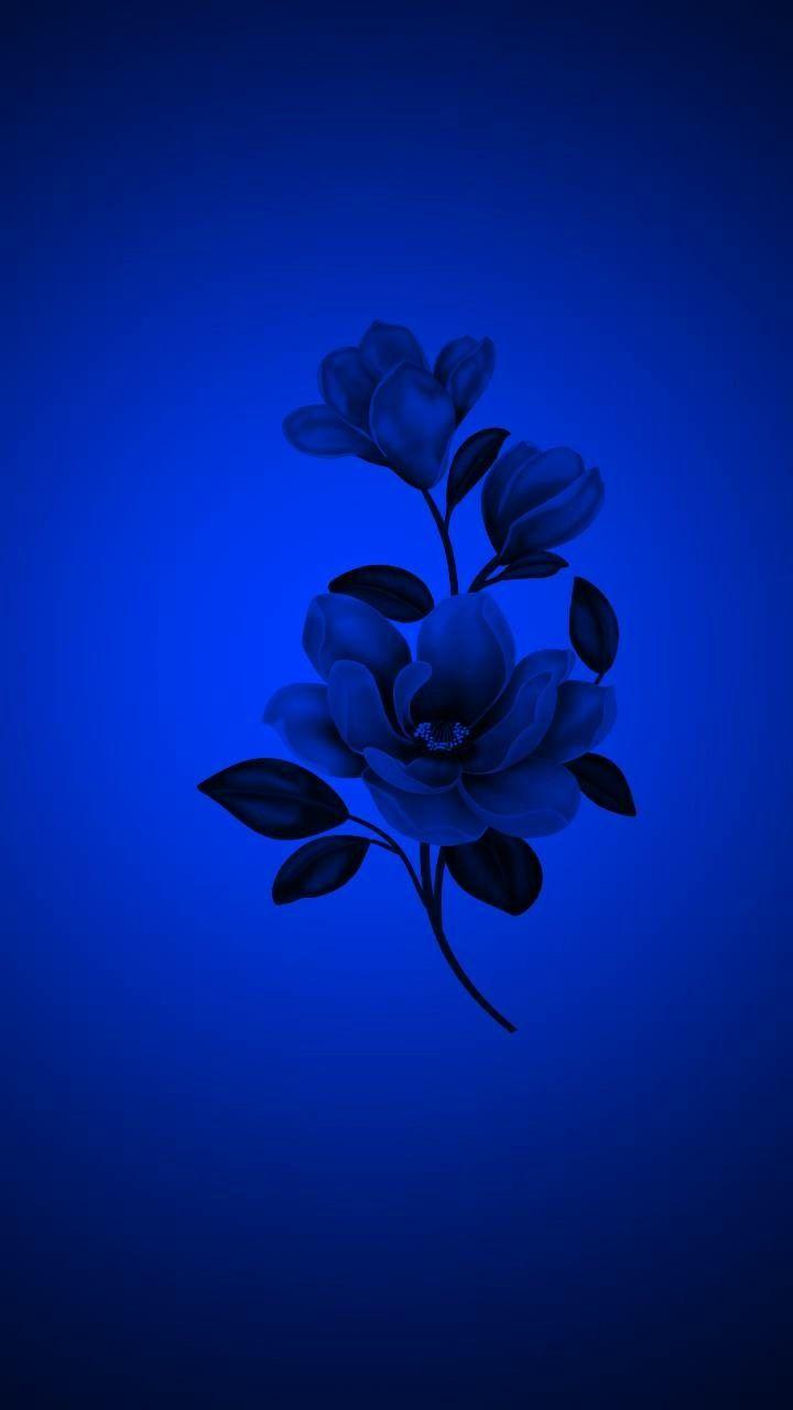 720x1280 Dark Blue Flower Aesthetic Wallpaper