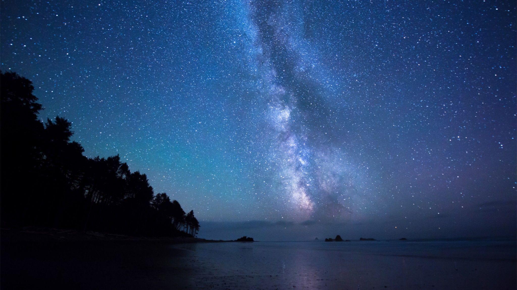 2048x1152 Night Sky Stars Wallpaper