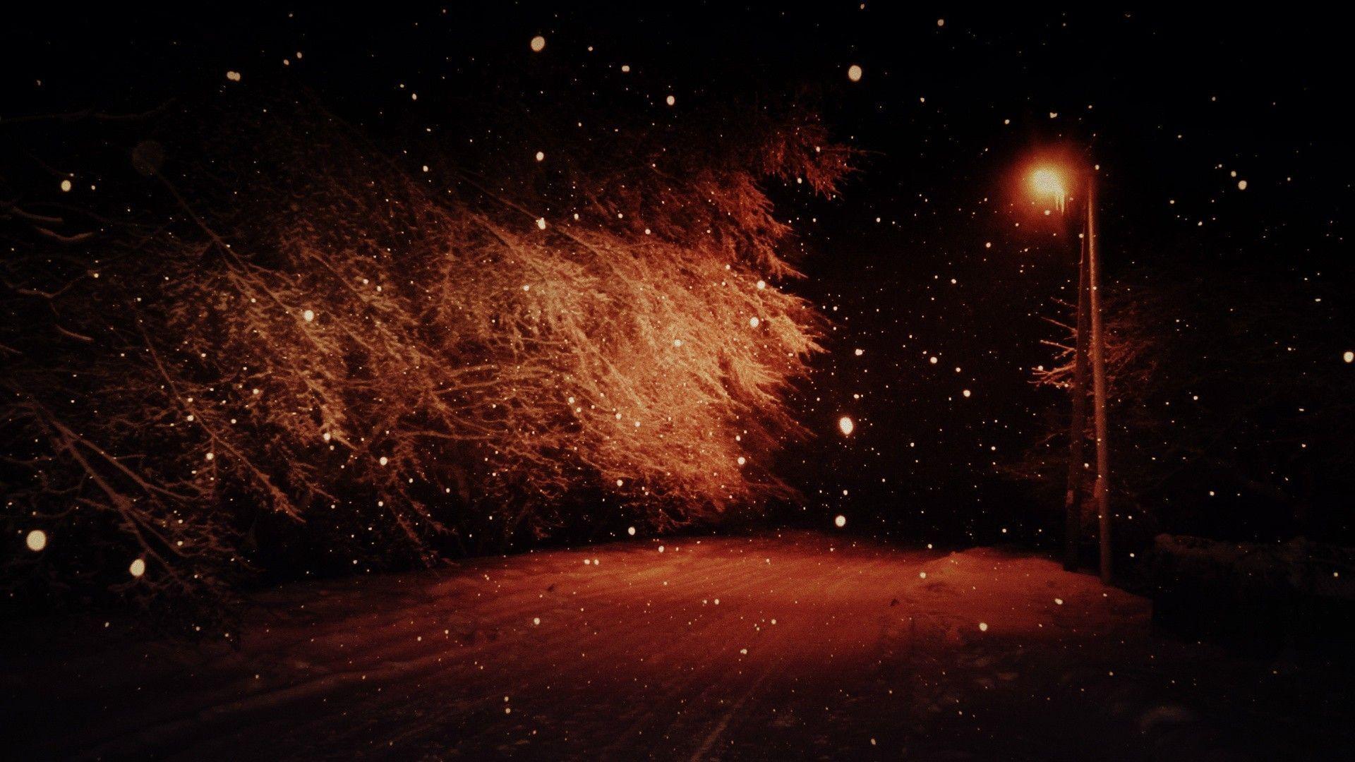 1920x1080 Snow night monochrome lantern wallpaper. Dark winter, Winter night, Wallpaper