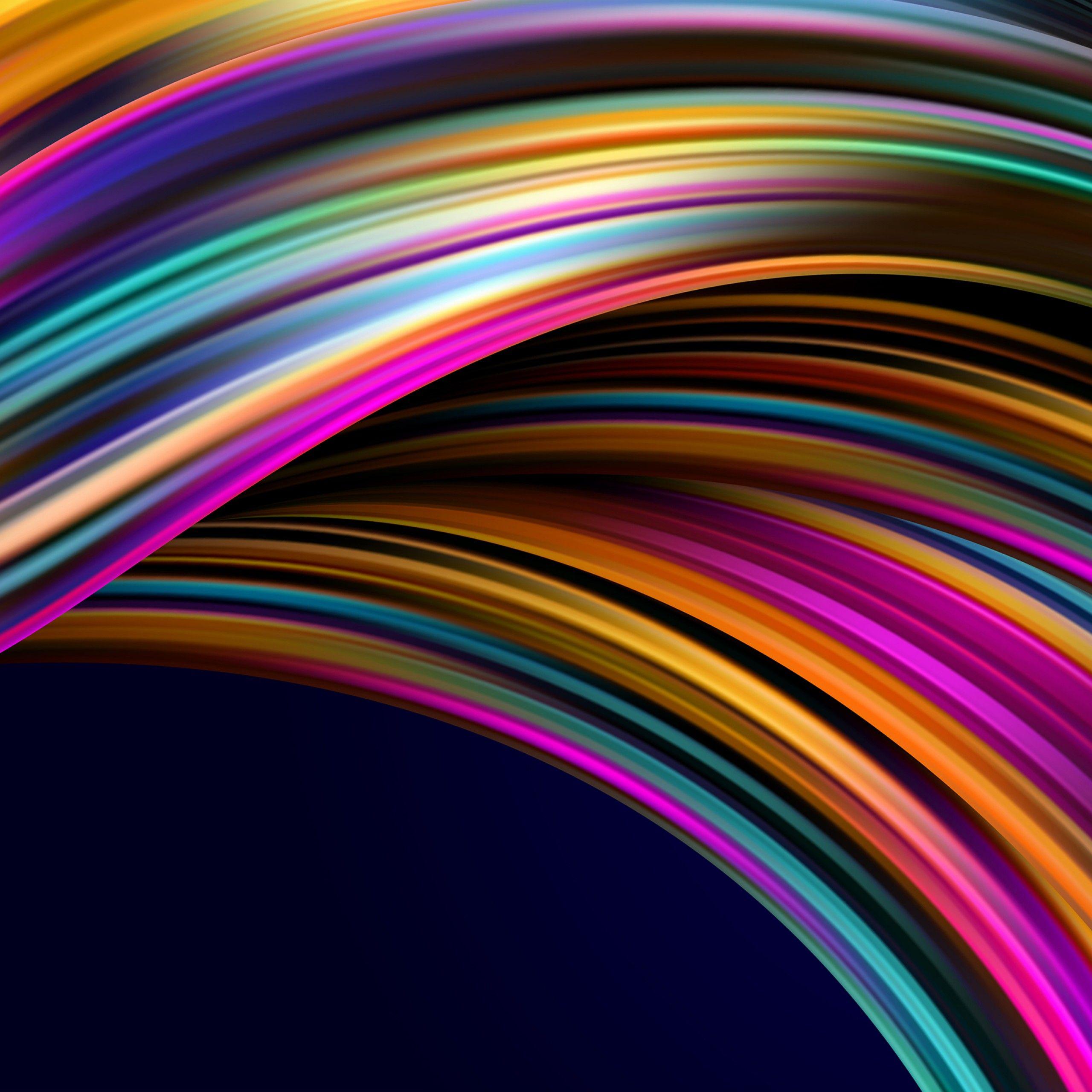 2560x2560 ASUS ZenBook Pro Duo Wallpaper 4K, Spectrum, Waves, Colorful, Stock, Abstract