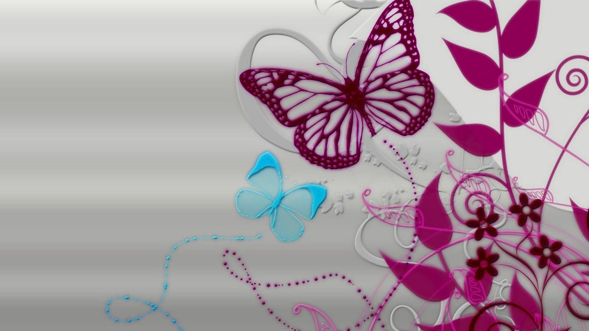 1920x1080 Computer Wallpaper Pink Butterfly Cute Wallpaper