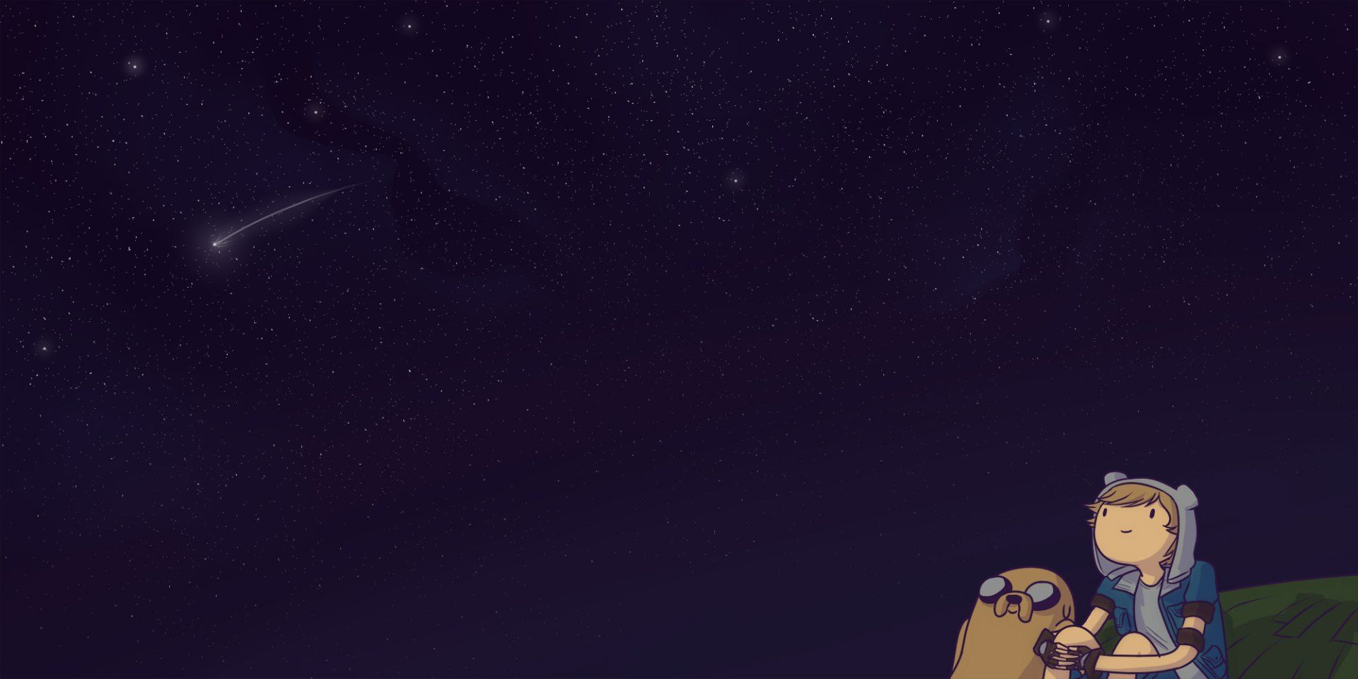 1920x960 Adventure Time HD Wallpaper: Stargazing with Finn and Jakex1000