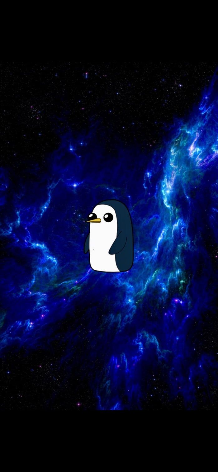 700x1516 Just watched adventure time (it's the best) and decided to make wallpaper of my two favourite characters, here's Gunter (go to comments for LSP)