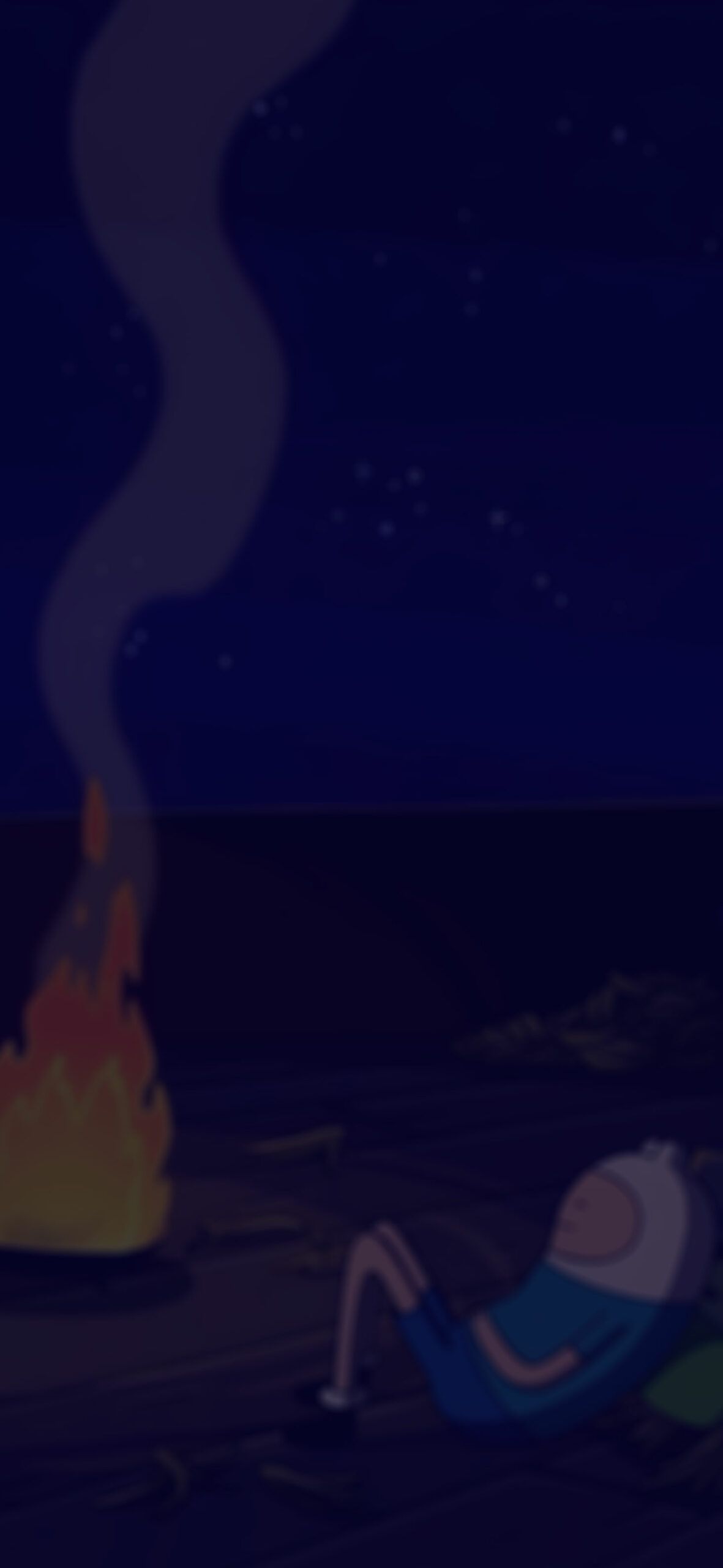 1181x2560 Adventure Time Finn near the Fire Wallpaper