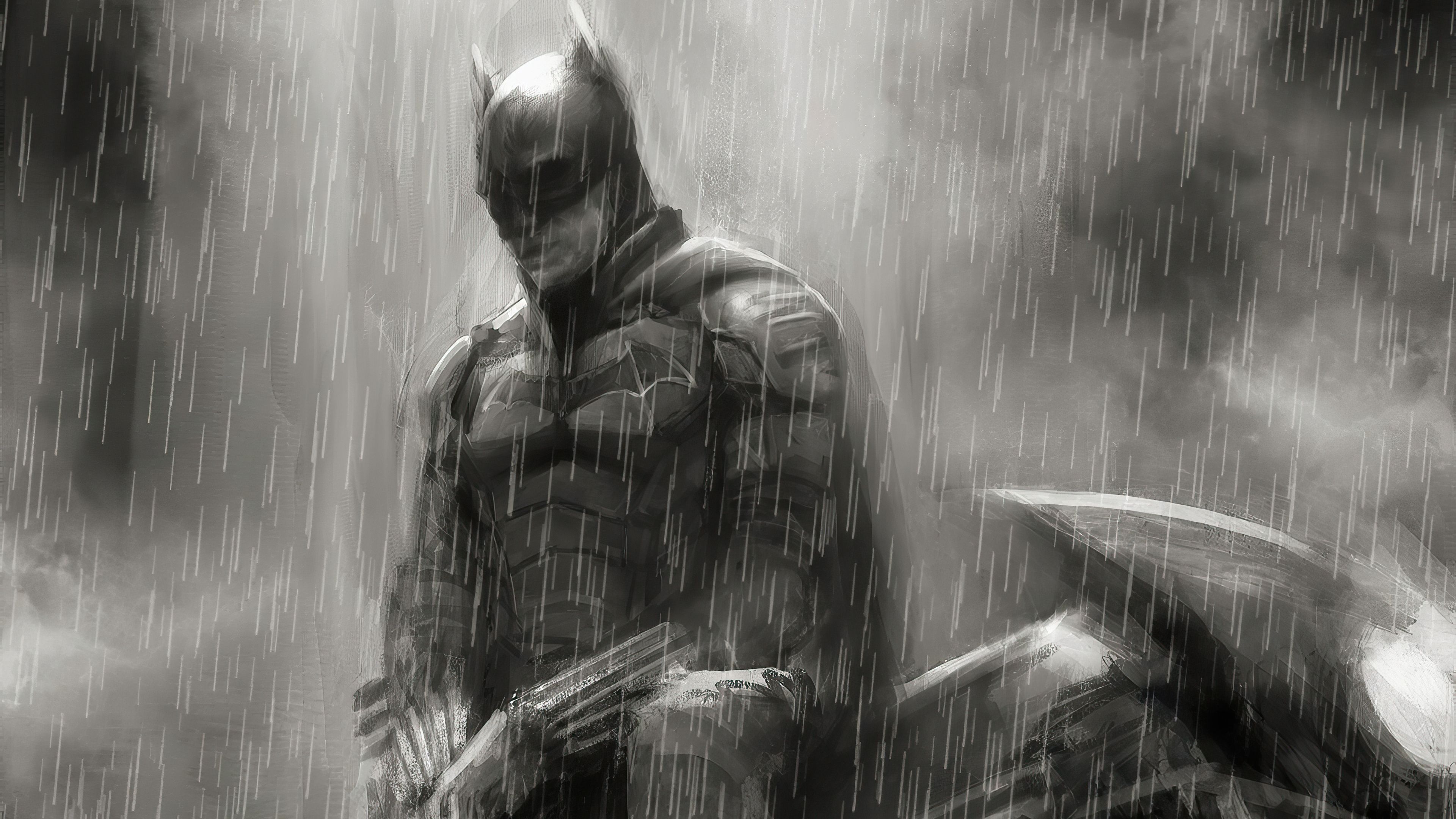 3840x2160 Batman In Rain Wallpaper