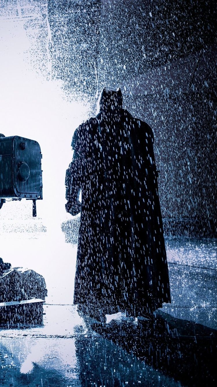 750x1334 Phone wallpaper: Batman V Superman: Dawn Of Justice, Superman, Rain, Movie, Batman 1126563