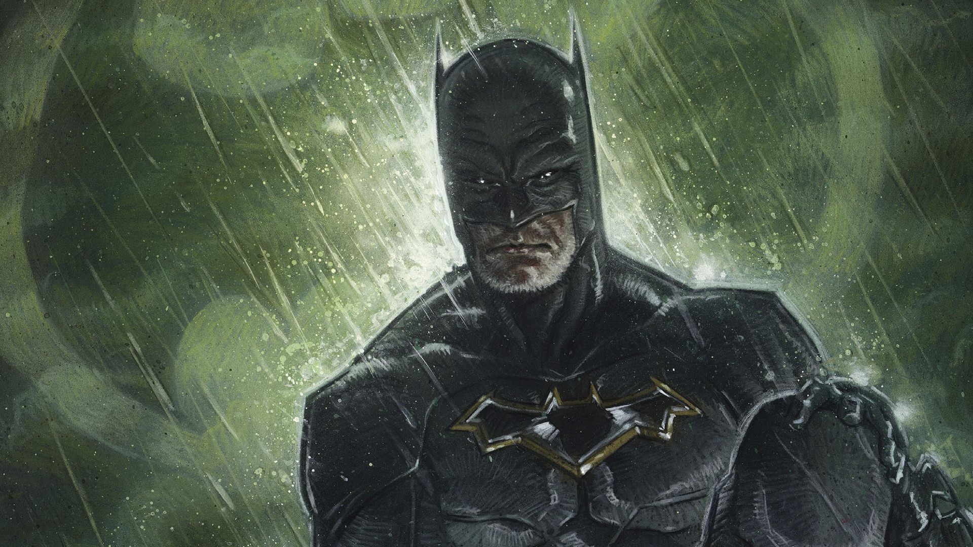 1920x1080 batman in the rain with a beard Comics