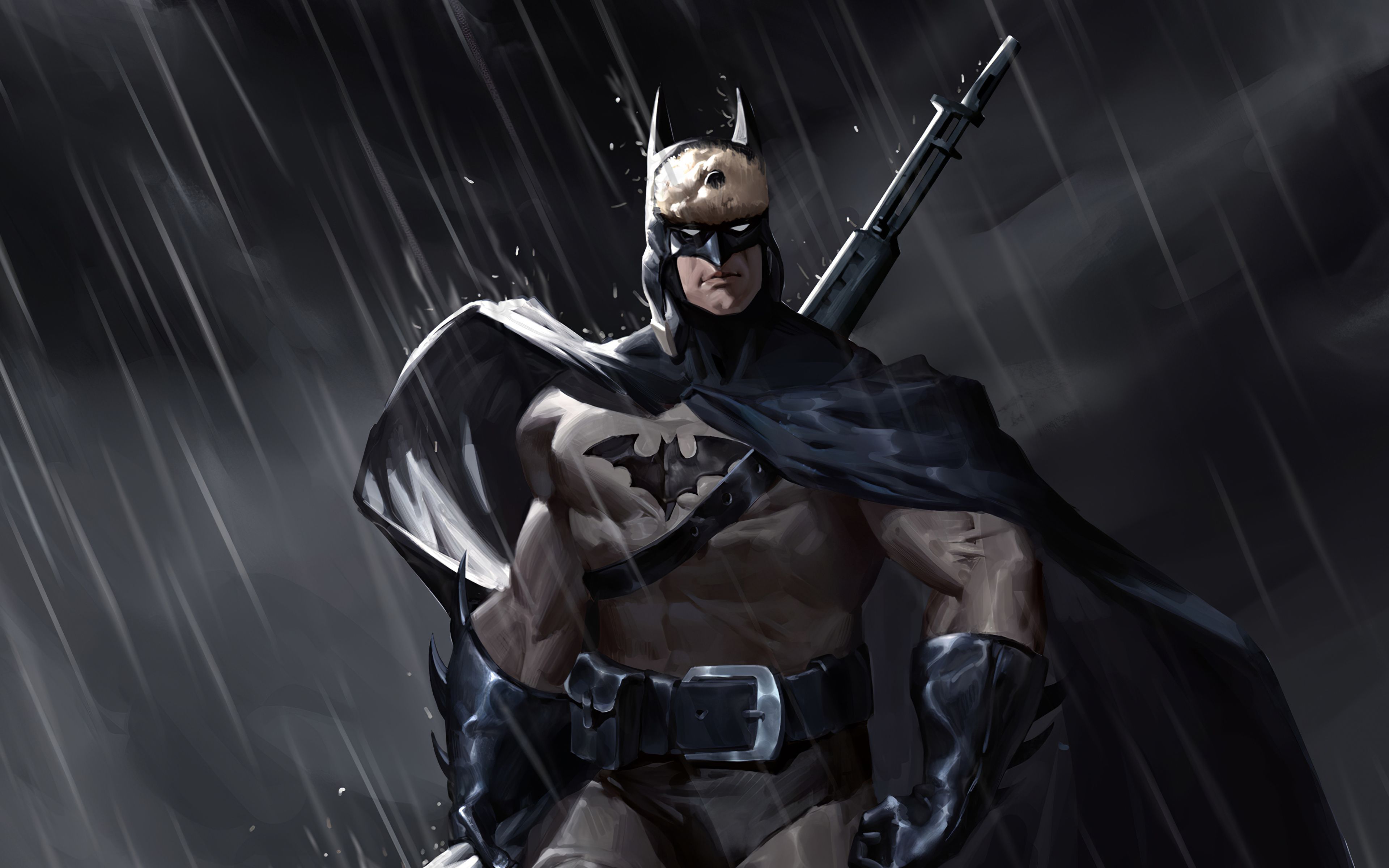 3840x2400 Batman in the rain Wallpaper 4K for Desktop