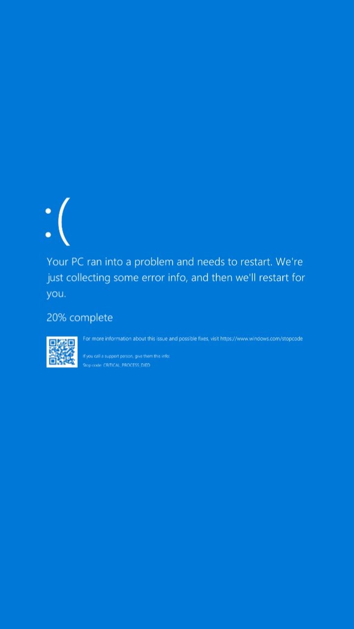 720x1280 Bluescreen Wallpaper Phone