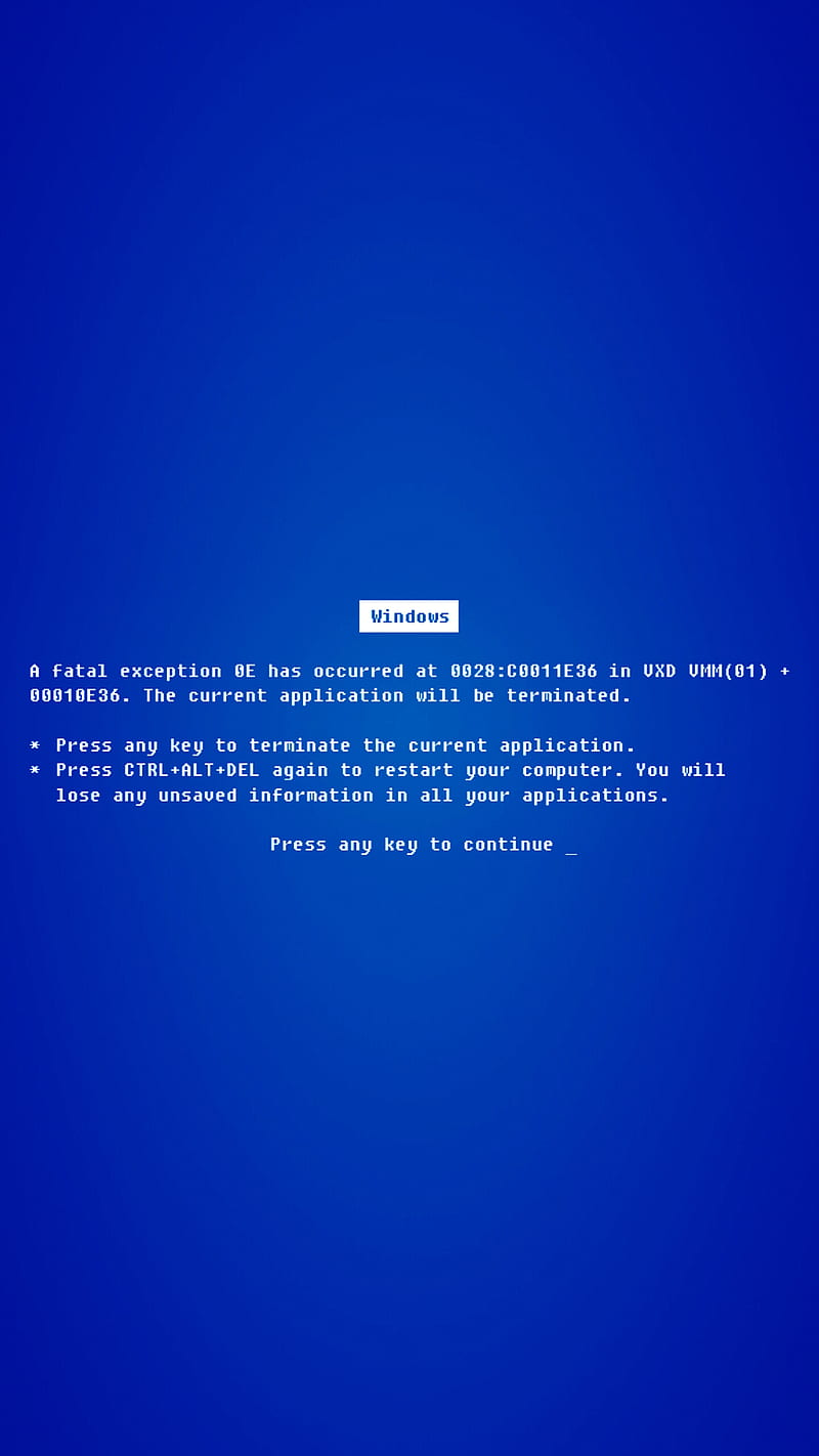 800x1422 Blue Screen of Death, blue, funny, microsoft, screen, vista, windows, windows HD phone wallpaper