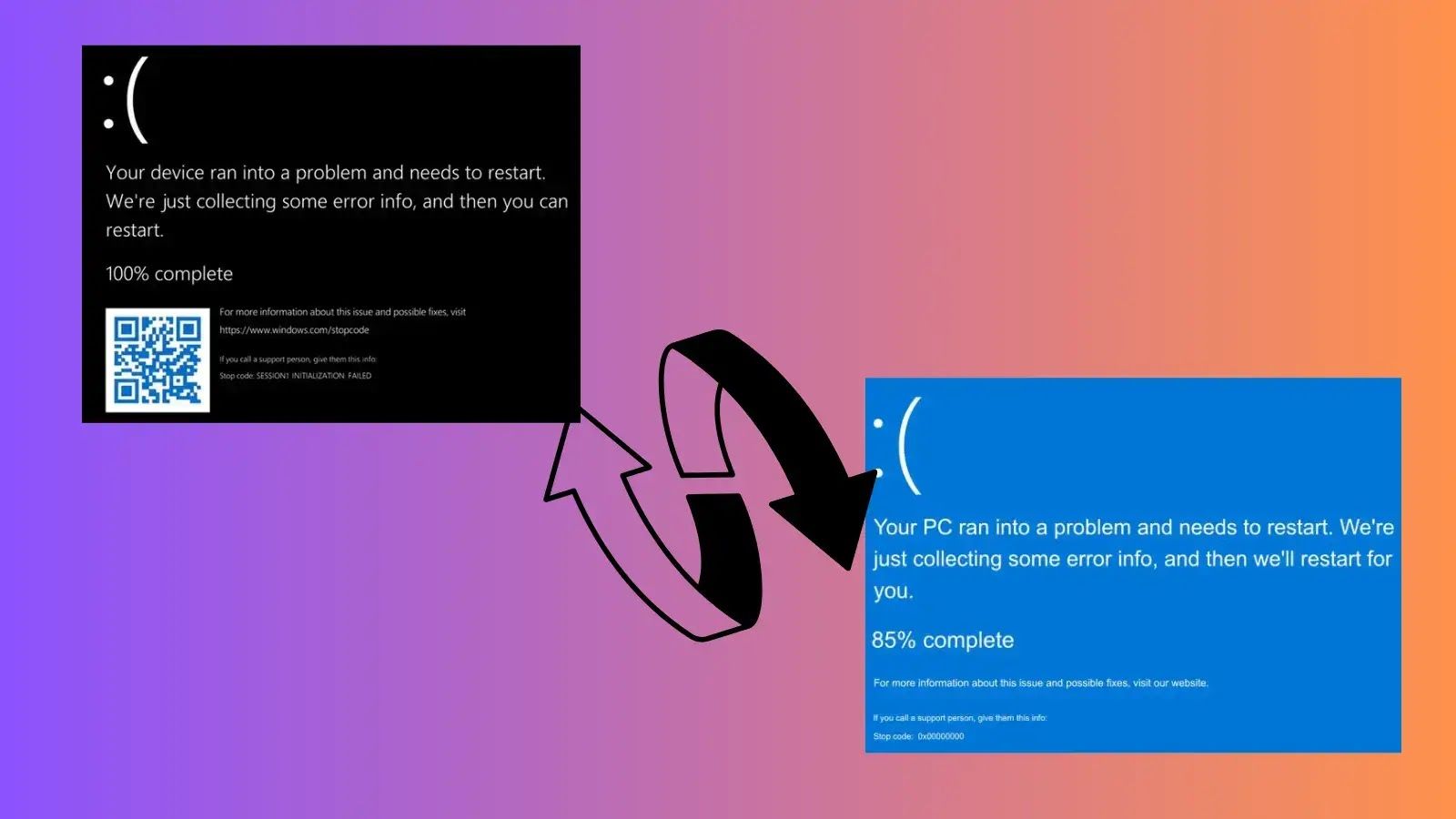 1600x900 Windows Retires Iconic Blue Screen of Death, Replaces It With Black Screen