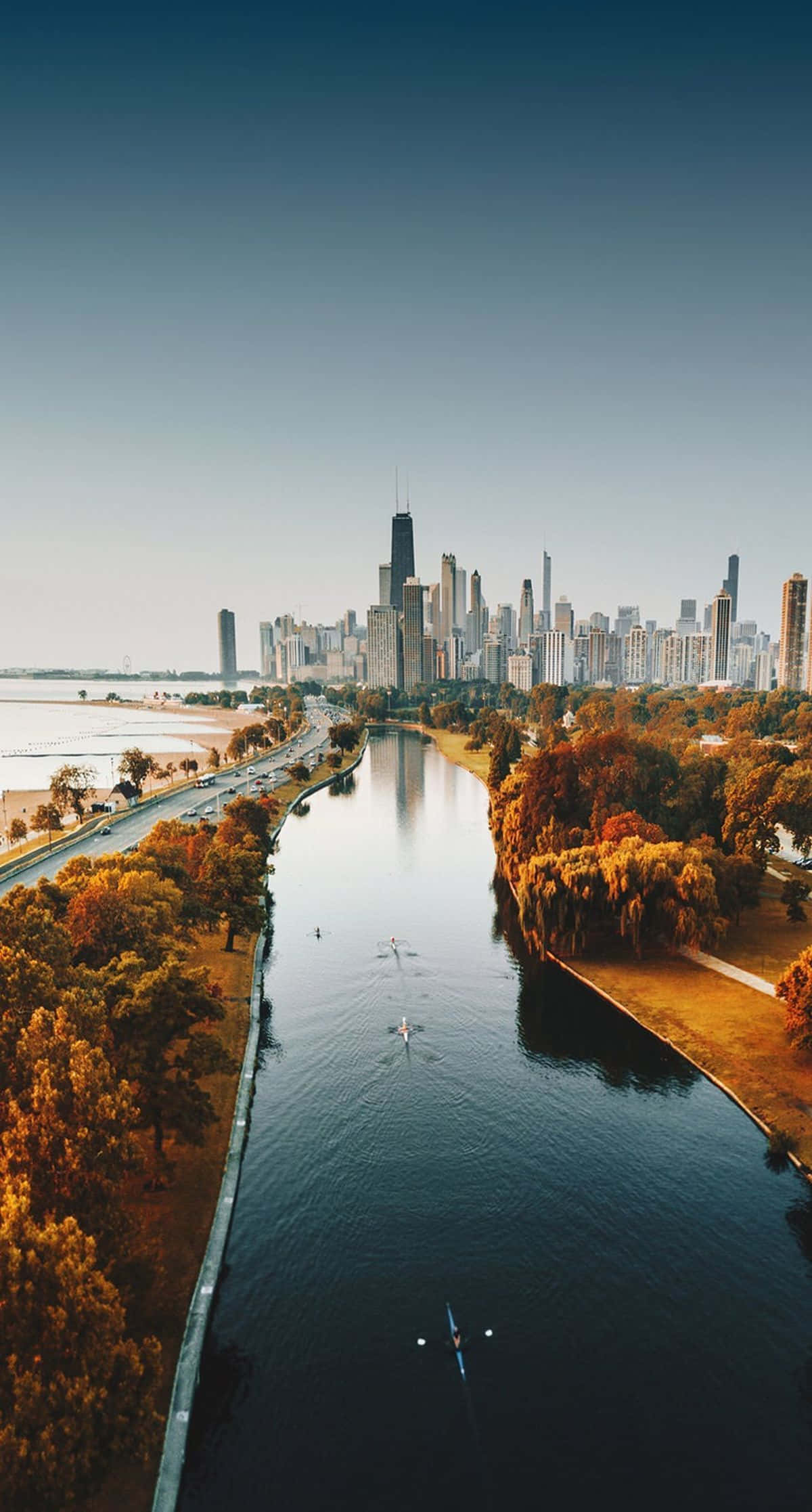 1200x2234 Download Autumn Chicago City iPhone Skyline Wallpaper