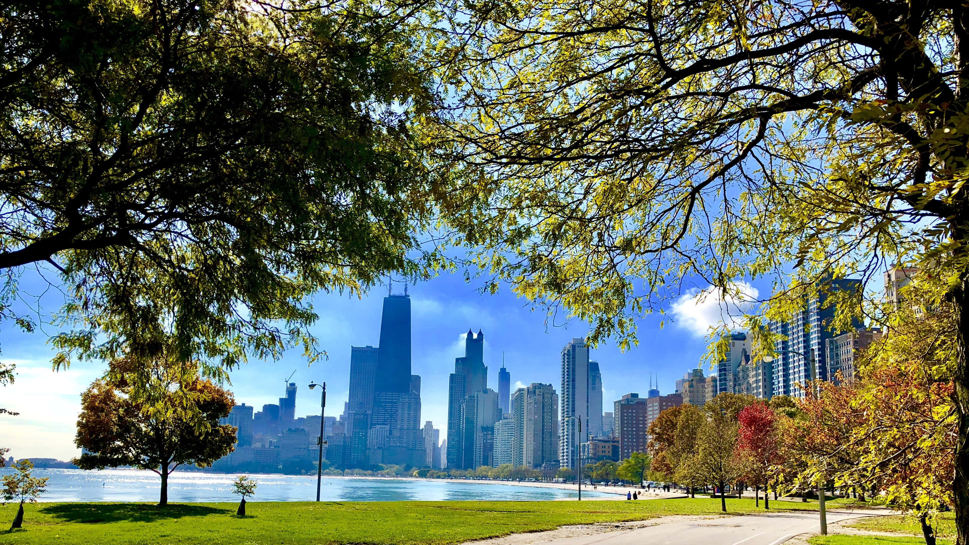 3840x2160 Download 4k Ultra HD Chicago City Nature Wallpaper