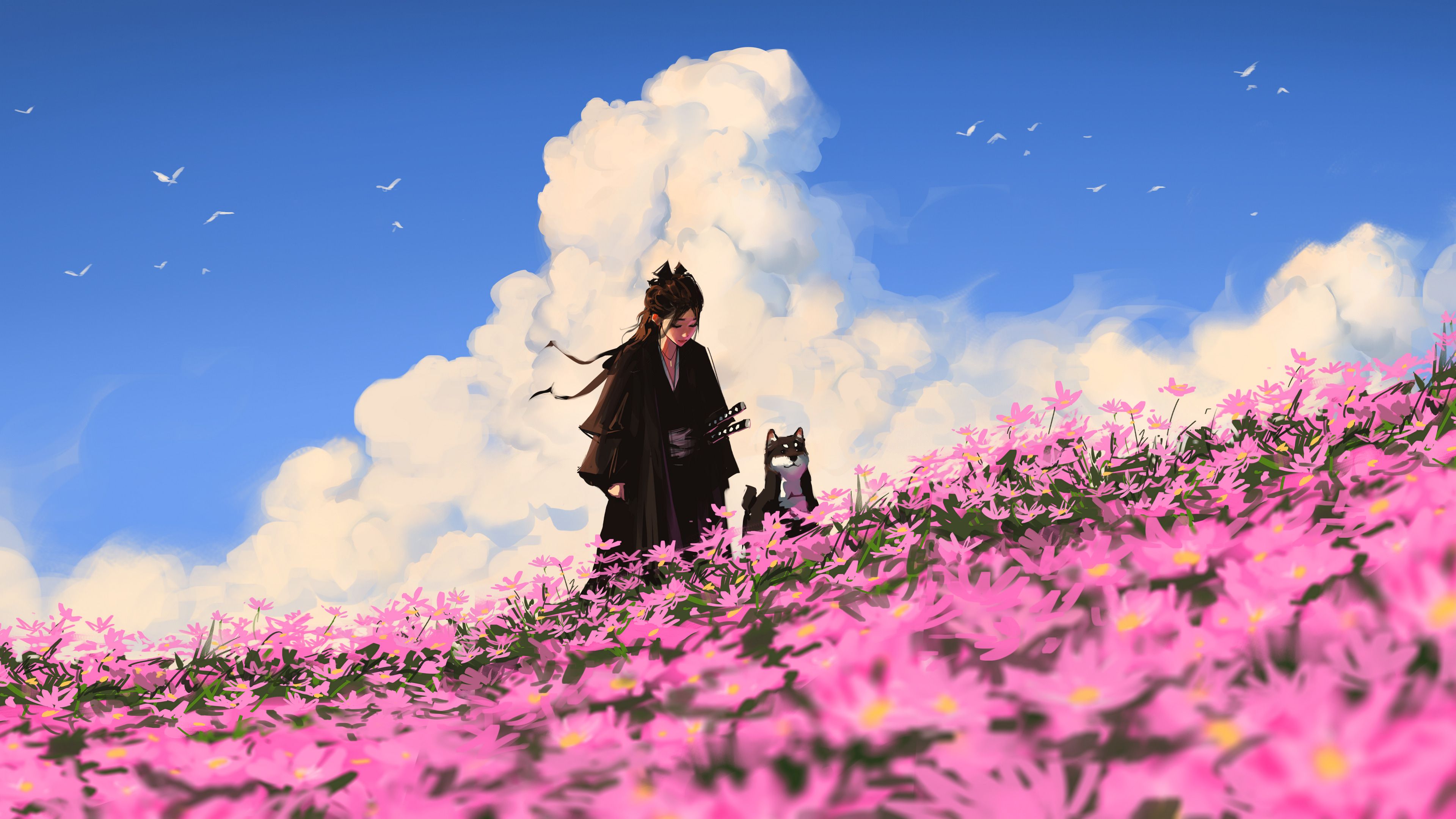 3840x2160 Samurai Girl by Sam Yang [3840x2160]