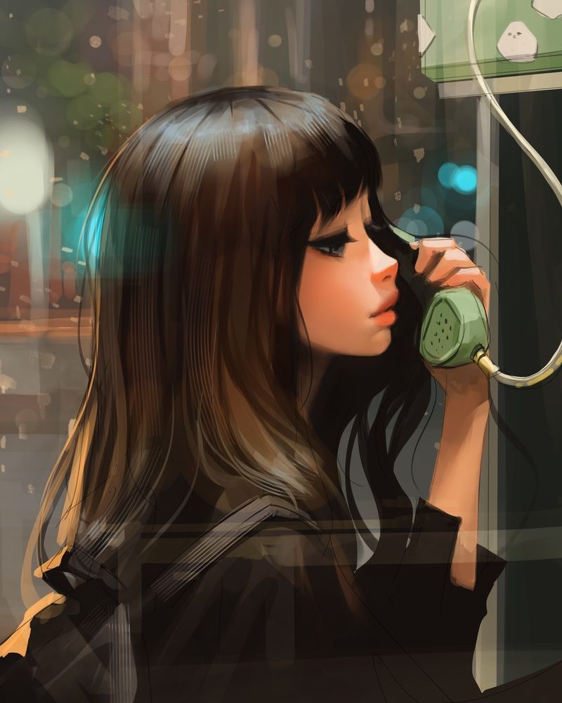 800x1000 At the payphone by Sam Yang Print available