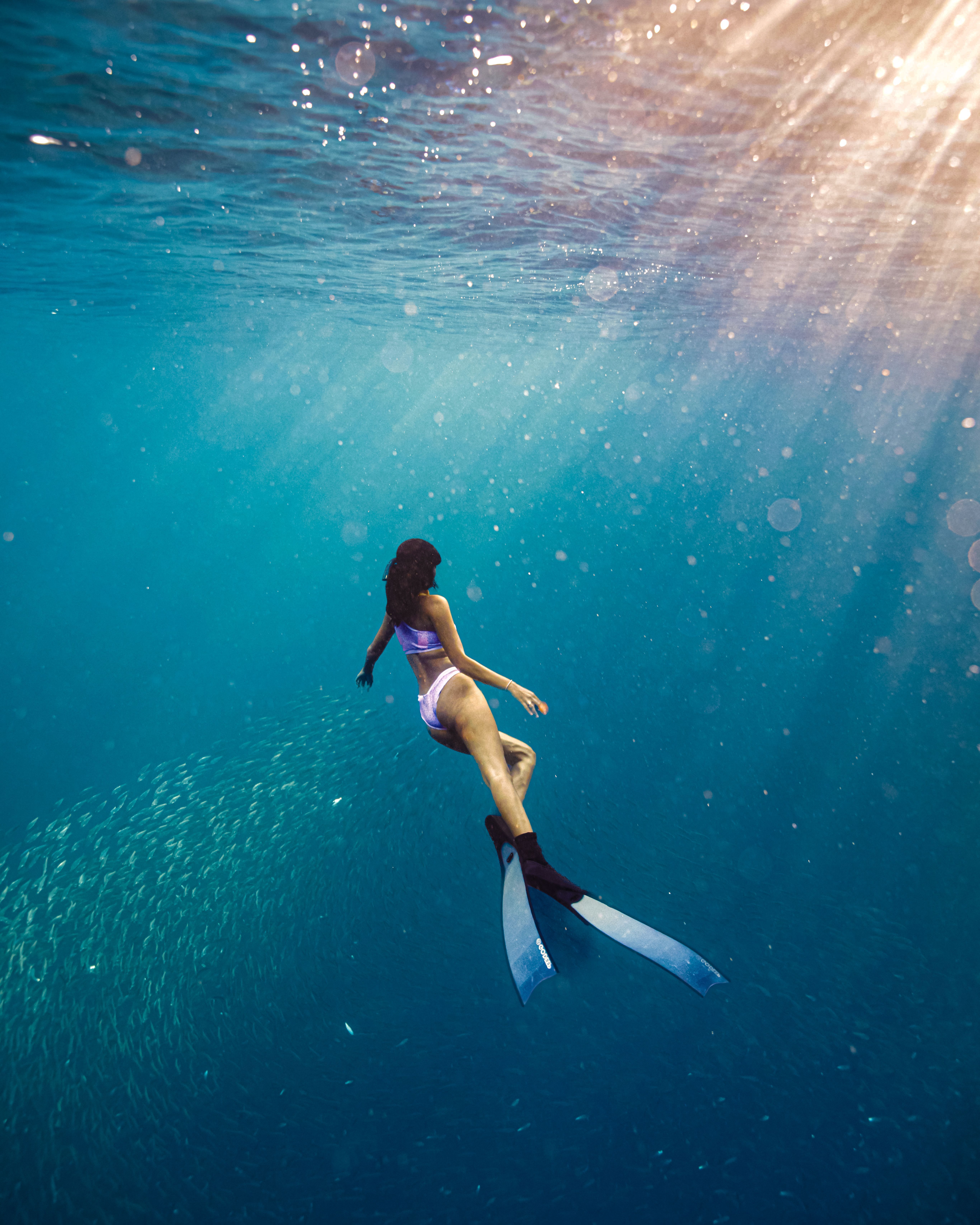 5464x6830 Photo Of Woman Swimming Underwater · Free