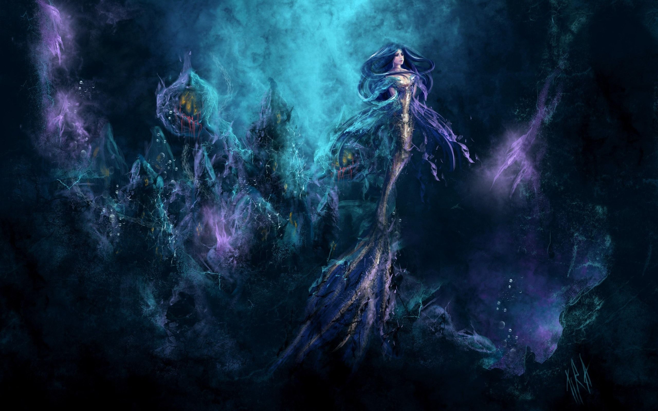 2560x1600 Wallpaper Mermaid, fantasy girl, underwater, art picture 3840x2160 UHD 4K Picture, Image