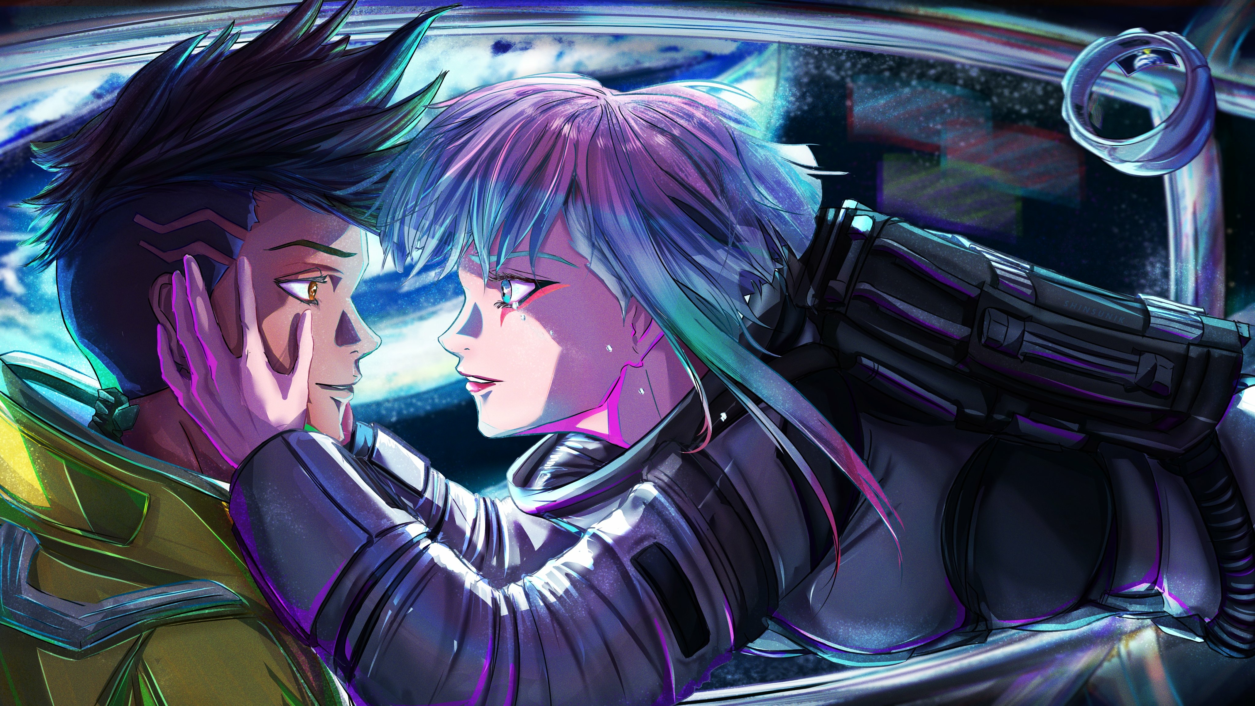 4096x2304 David and Lucy Love Cyberpunk Edgerunners Wallpaper, HD TV Series 4K Wallpaper, Image and Background