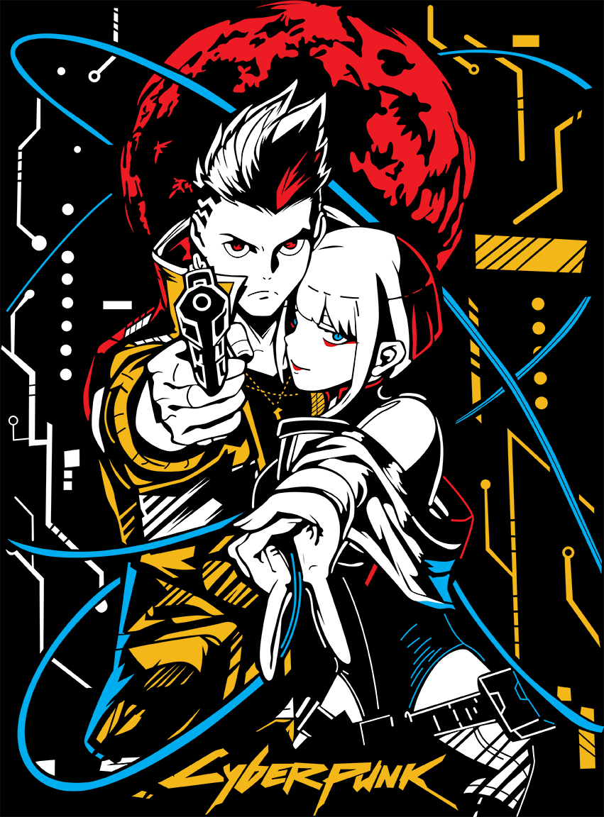 851x1152 Cyberpunk Edgerunners Shirt. David and Lucy Anime Tee