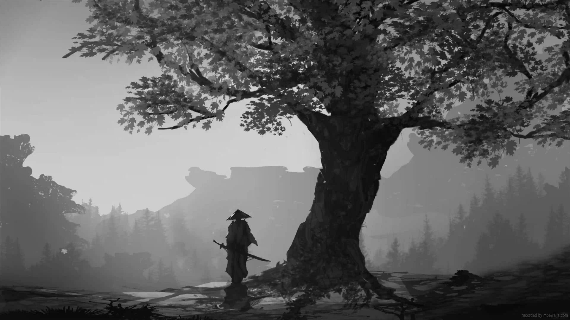 1920x1080 Lonely Samurai Wallpaper
