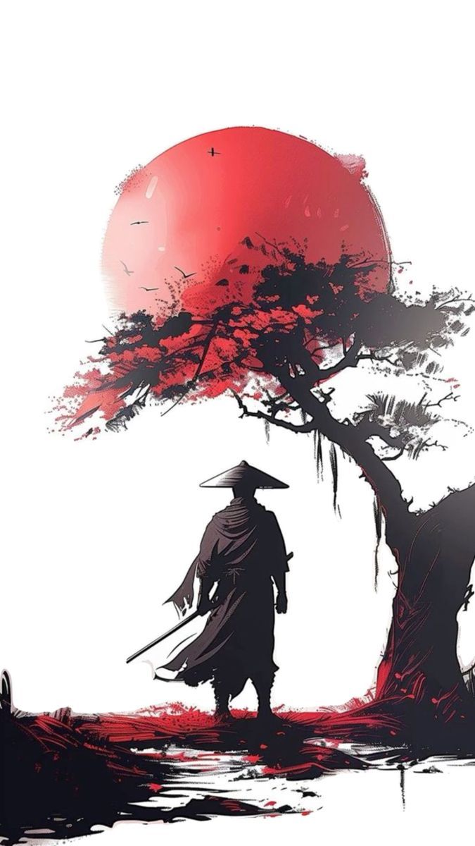 675x1200 Samurai tree tattoo. Samurai under tree, Samurai artwork japanese art, Samurai wallpaper