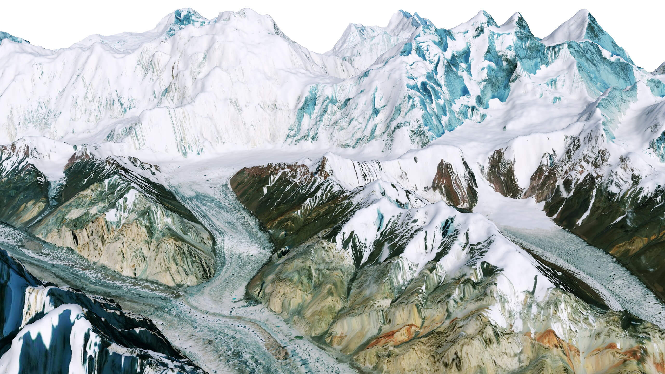 2560x1440 Gasherbrum Mountain Range Pakistan China Terrain 3D Model